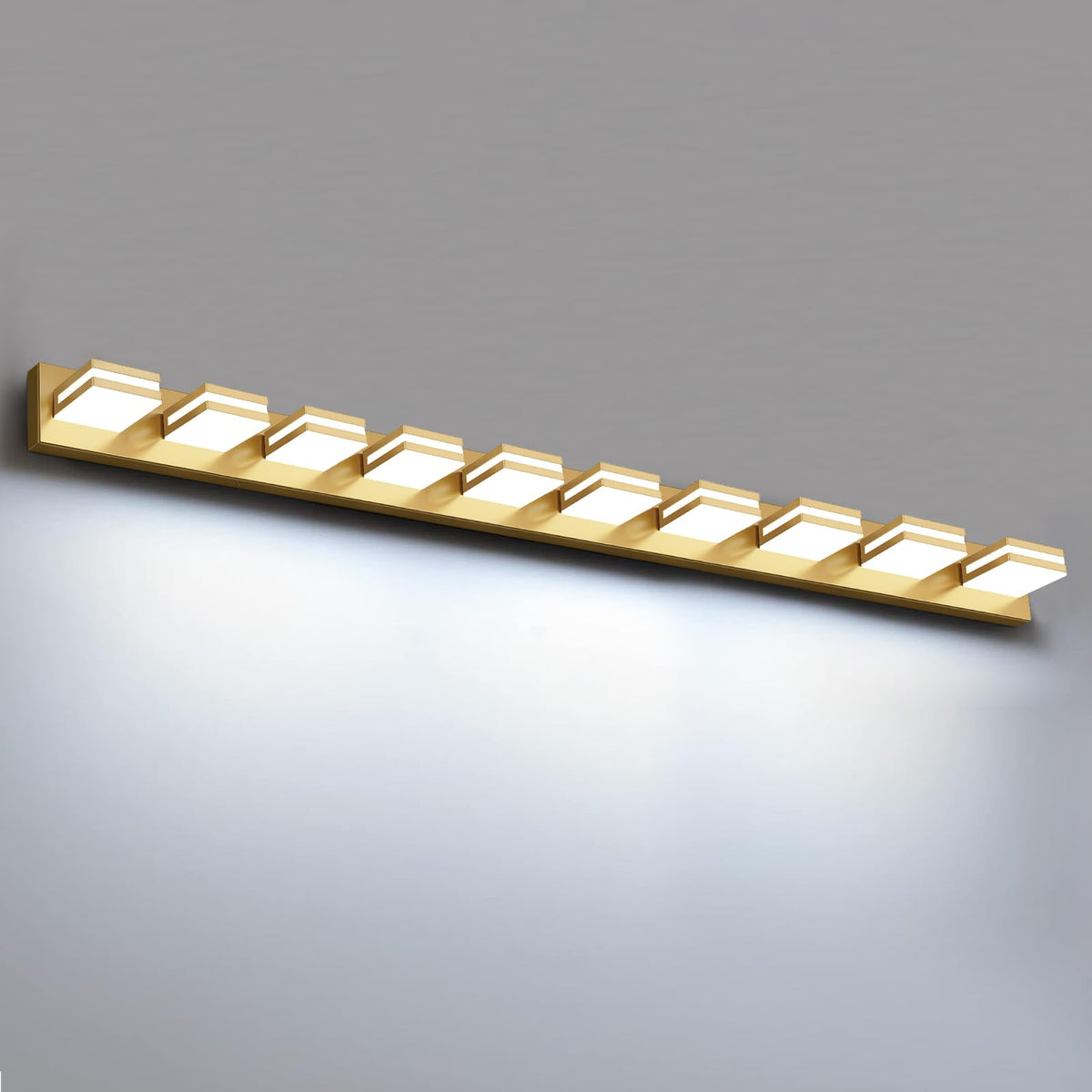 IZORRO LED Modern Bathroom Lights Fixtures(4-Light,Dimmable,360°Rotate),Matte Black Acrylic Wall Lighting,Vanity Lights for Bathroom Over Mirror - 6000k 24In (No Assembly Required)