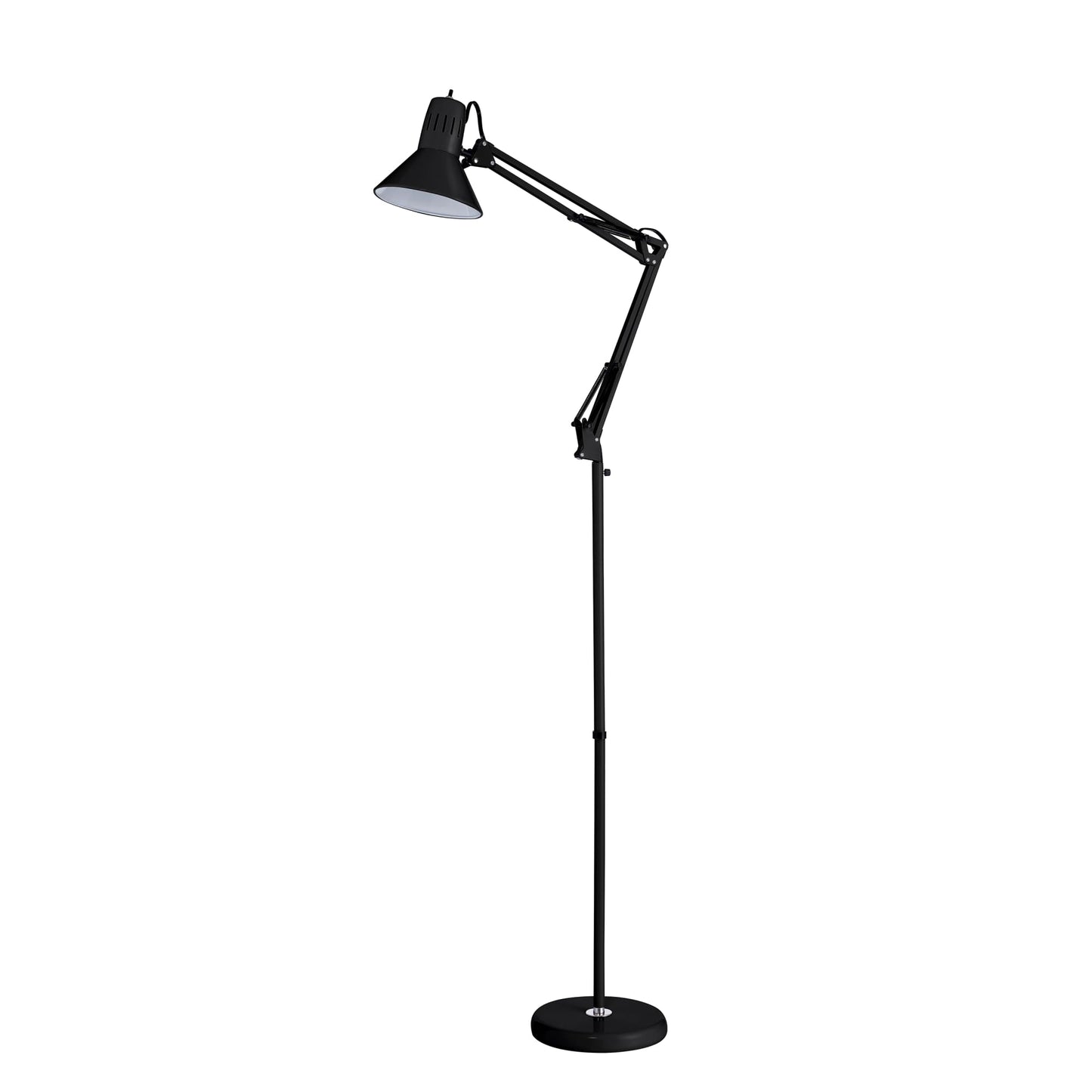 Bostitch Office VLF100D Swing Arm Desk Lamp, Metal, 36" Reach with Multi-Joint Adjustment, Includes Replaceable LED Bulb (VLF), Black