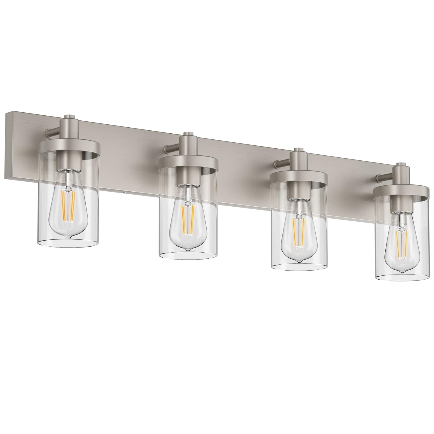 Aipsun Black Vanity Light for Bathroom 3 Light Farmhouse Bathroom Lights Fixtures Over Mirror with Clear Glass Shade(Exclude Bulb)