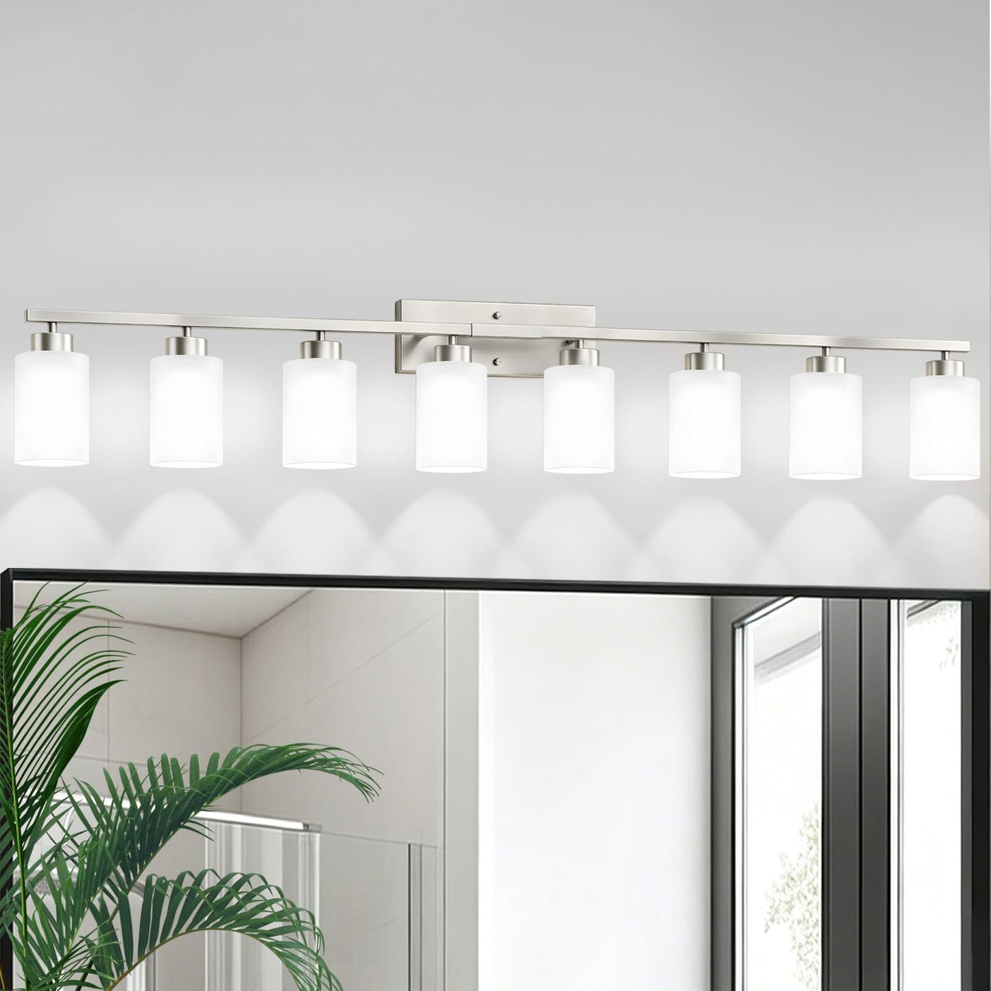 IZORRO Modern Bathroom Light Fixtures, 4 Light Black Vanity Lights, Bathroom Lighting Fixtures Over Mirror with Clear Glass for Living Room Cabinet Bedroom