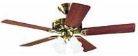 Hunter Studio Series, Indoor, Ceiling Fan, Quiet, 52 inch, Antique Brass | with LED Lights and Pull Chain, Standard Mount, 5 Blades, For Bedroom, Living Room, Kitchen, 53063