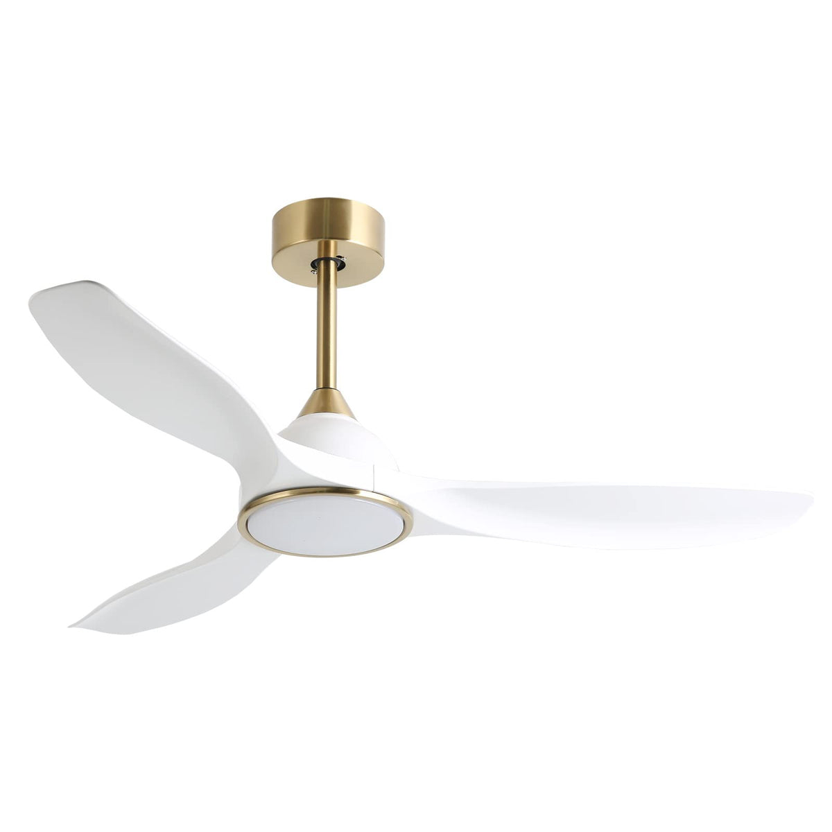 52 Inch High CFM Modern White Gold Ceiling Fan with Lights Remote Control | 6 Speed, Quiet DC Motor, 3 Blade Indoor Bedroom Living Room Ceiling Fan
