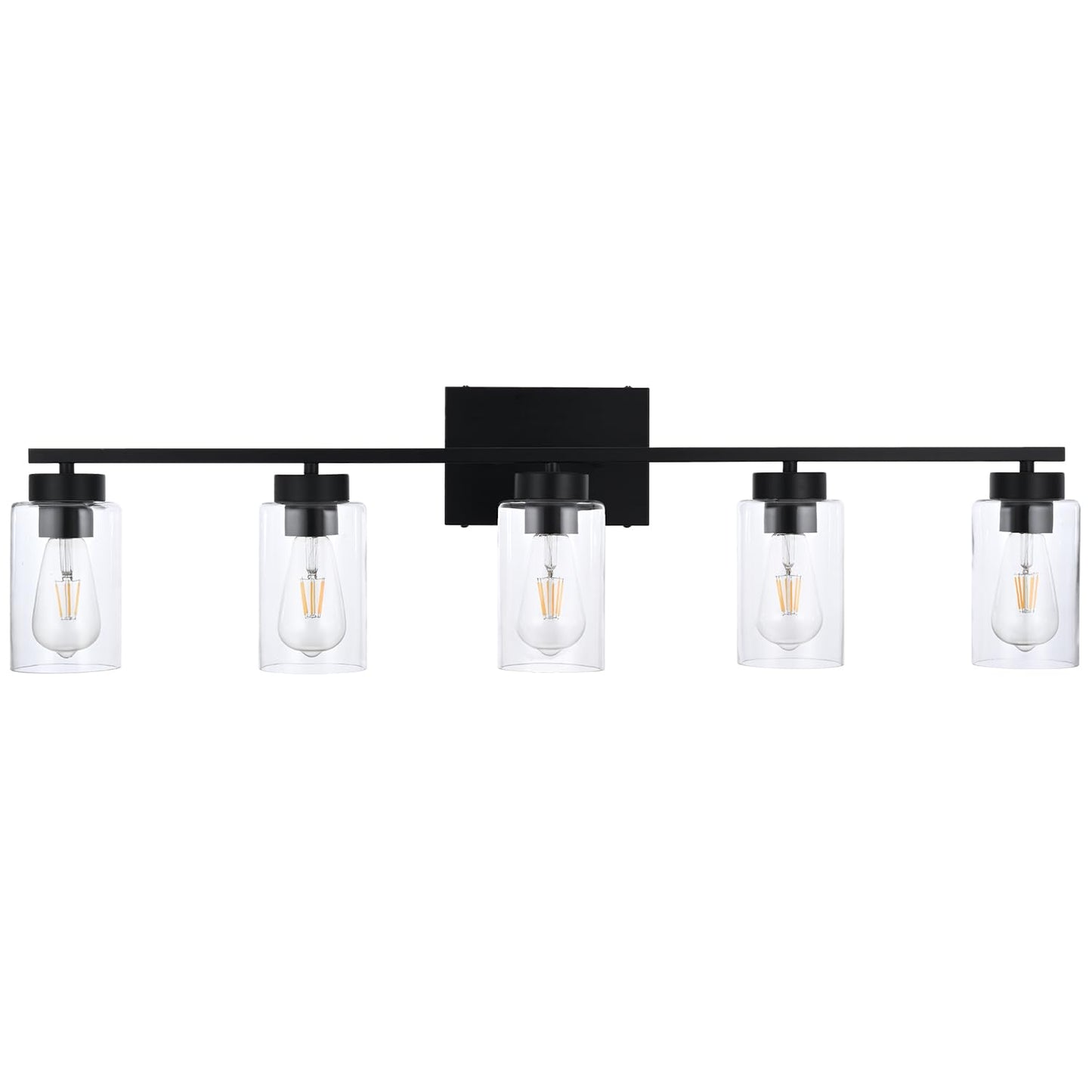 3-Light Bathroom Vanity Light, Modern Brushed Gold Wall Lights with Clear Glass Shades, Bathroom Wall Sconce Lamp for Mirror Living Room Bedroom Hallway