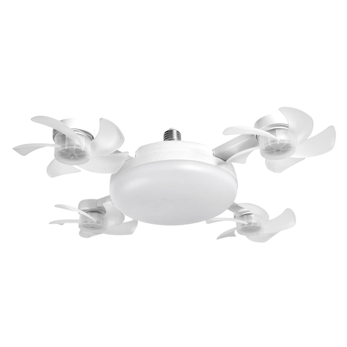 Ceiling Fan with Light and Remote E26 E27 3 Speeds 3 Colors 2 Timers Quiet Foldable Modern LED Drone Fan Light socket fan for Living Room Bedroom (4 Head)