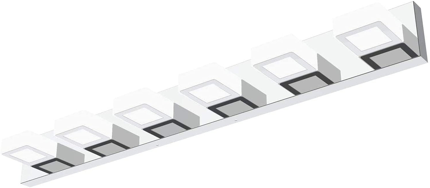 Ralbay LED Black 4 Lights Acrylic Lighting Fixtures Modern Matte Black Bathroom Vanity Lights