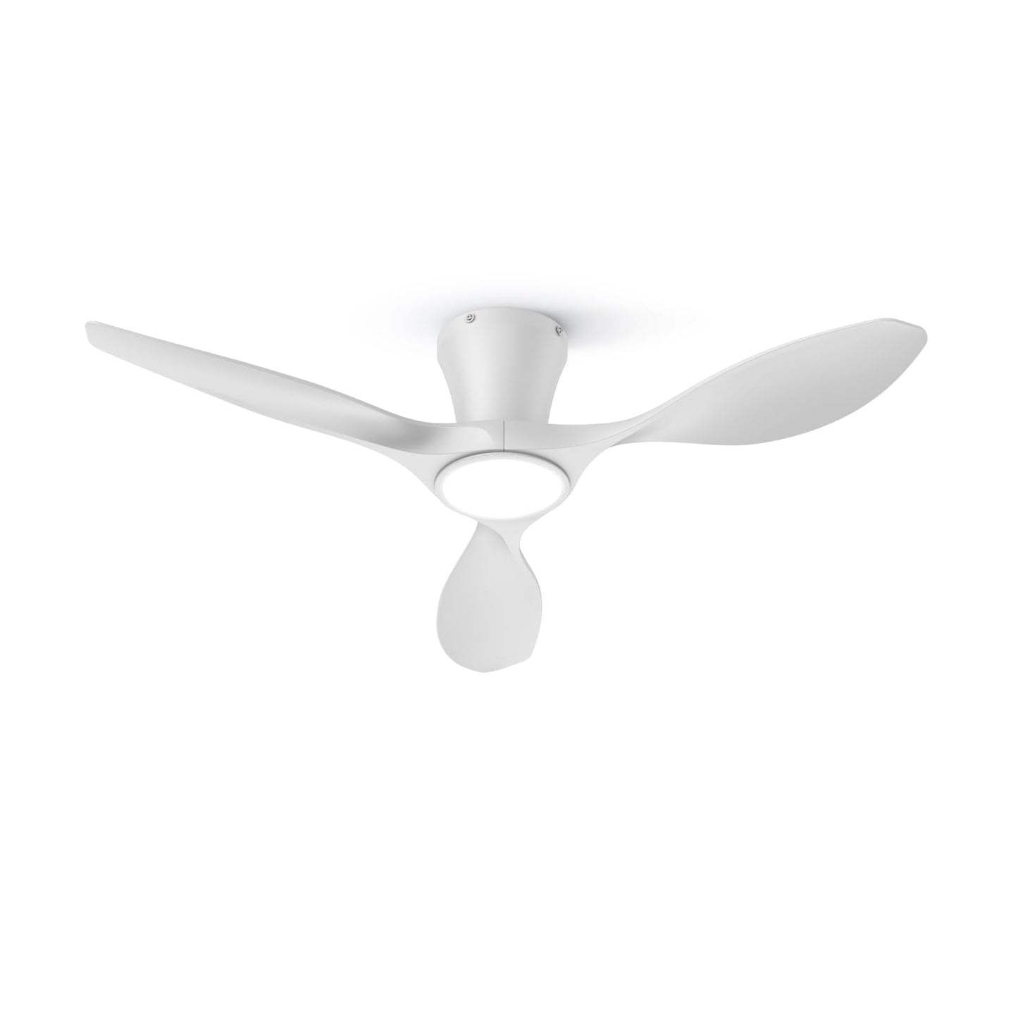TALOYA 52 inch Ceiling Fans with Lights and Remote Control White | Modern Low Profile,Flush Mount ,Quiet Reversible DC Motor,3 Blades, for Bedroom Patio Indoor Covered Outdoor Use
