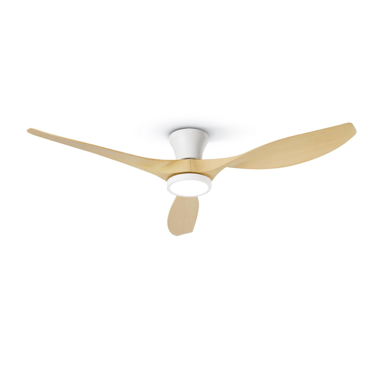 TALOYA 52 inch Ceiling Fans with Lights and Remote Control White | Modern Low Profile,Flush Mount ,Quiet Reversible DC Motor,3 Blades, for Bedroom Patio Indoor Covered Outdoor Use