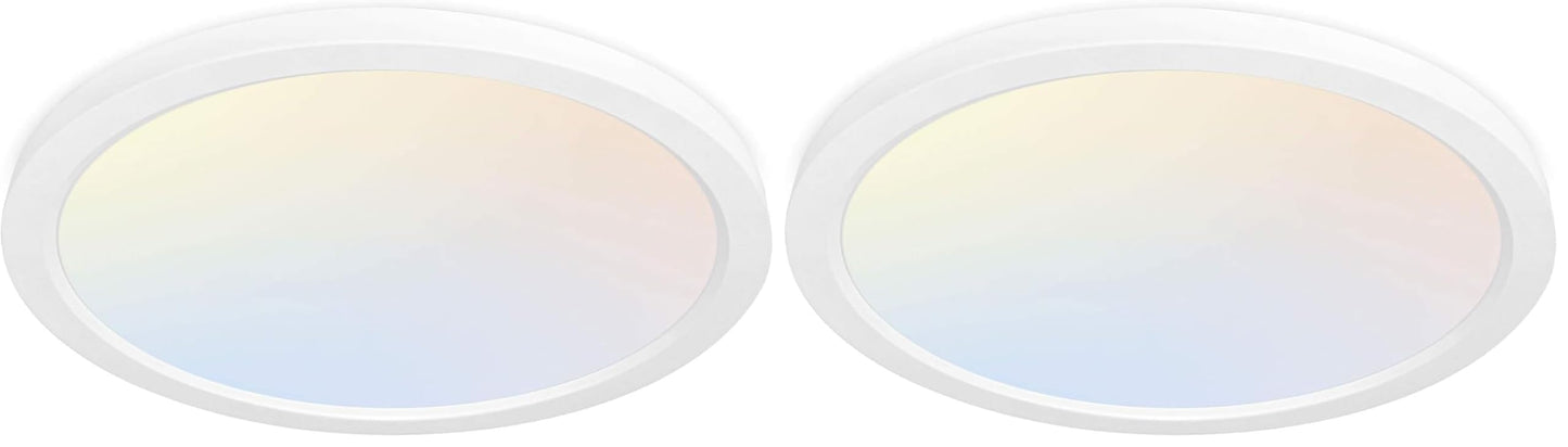 hykolity 12 Inch LED Round Flat Panel Light,3CCT,3000K/4000K/5000K | 24W Selectable CCT Edge-Lit Flush Mount Ceiling Light Fixture for Kitchen,Bedroom,Laundry and Closet Room,Black