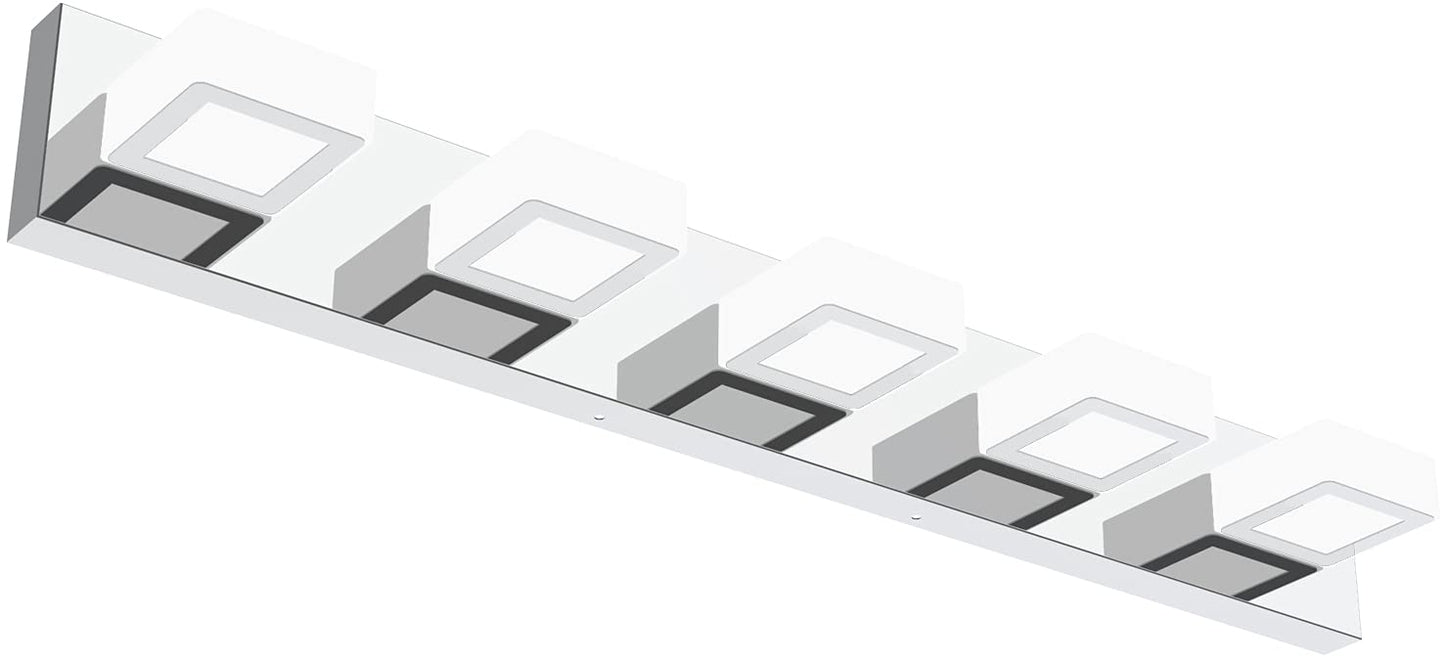 Ralbay LED Black 4 Lights Acrylic Lighting Fixtures Modern Matte Black Bathroom Vanity Lights
