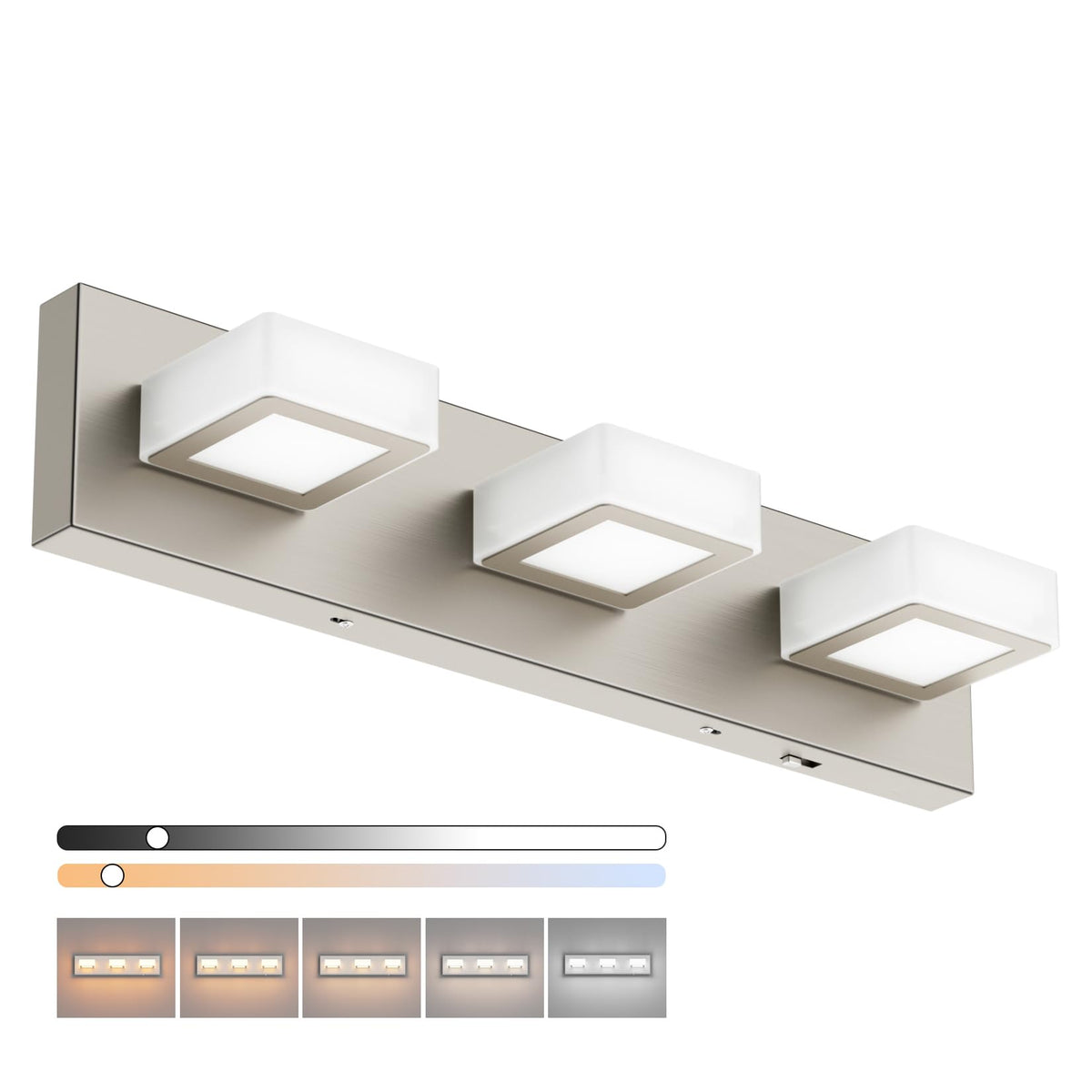 Ralbay LED Black 4 Lights Acrylic Lighting Fixtures Modern Matte Black Bathroom Vanity Lights
