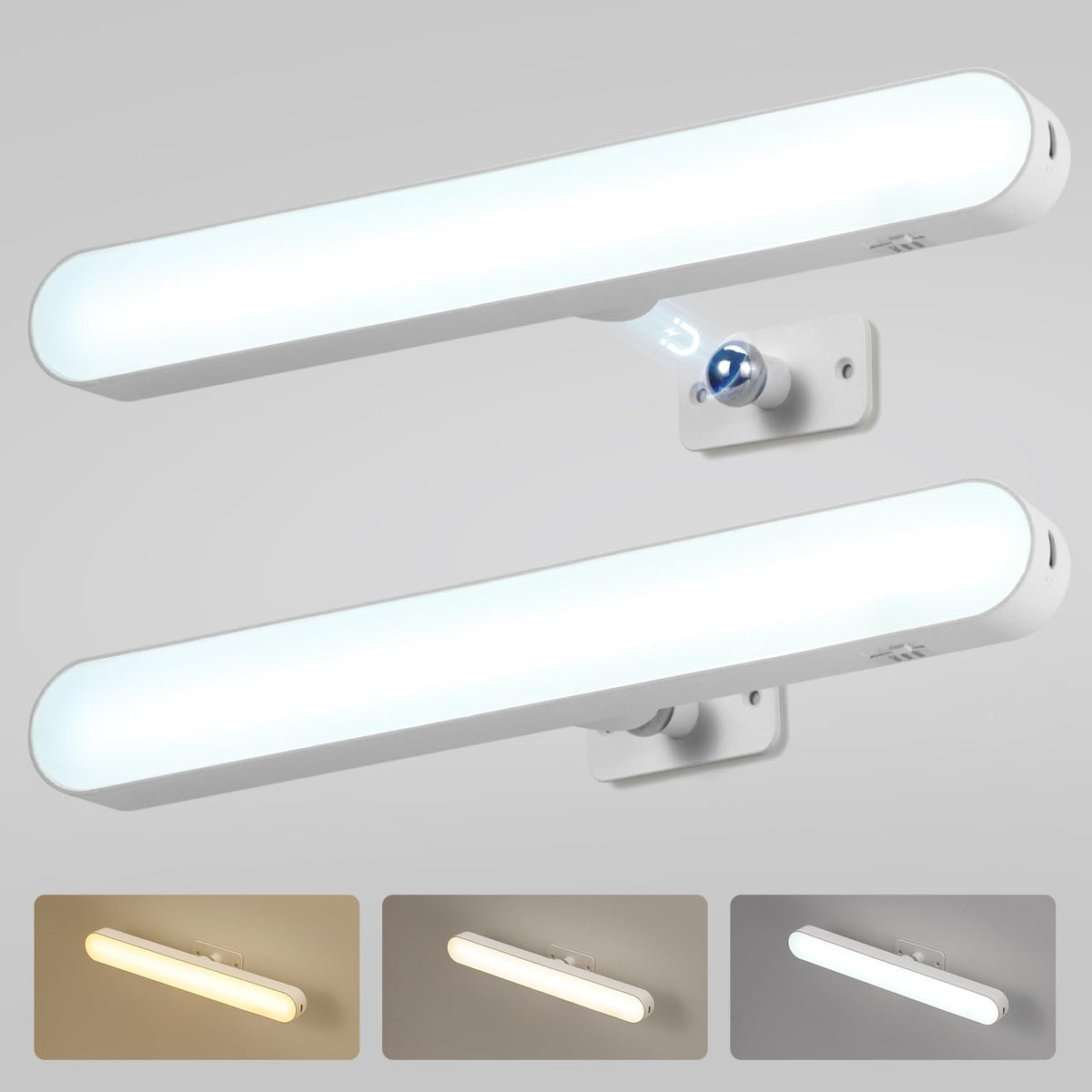 Bathroom Light Fixtures Over Mirror, Modern Bath Wall Lamp Chrome | Small 16 Inch, Gentle Lighting, Linear Lamp Bar for Vanity Restroom, Lámparas para Baño, IP44 Rustproof, 6000K Cool White