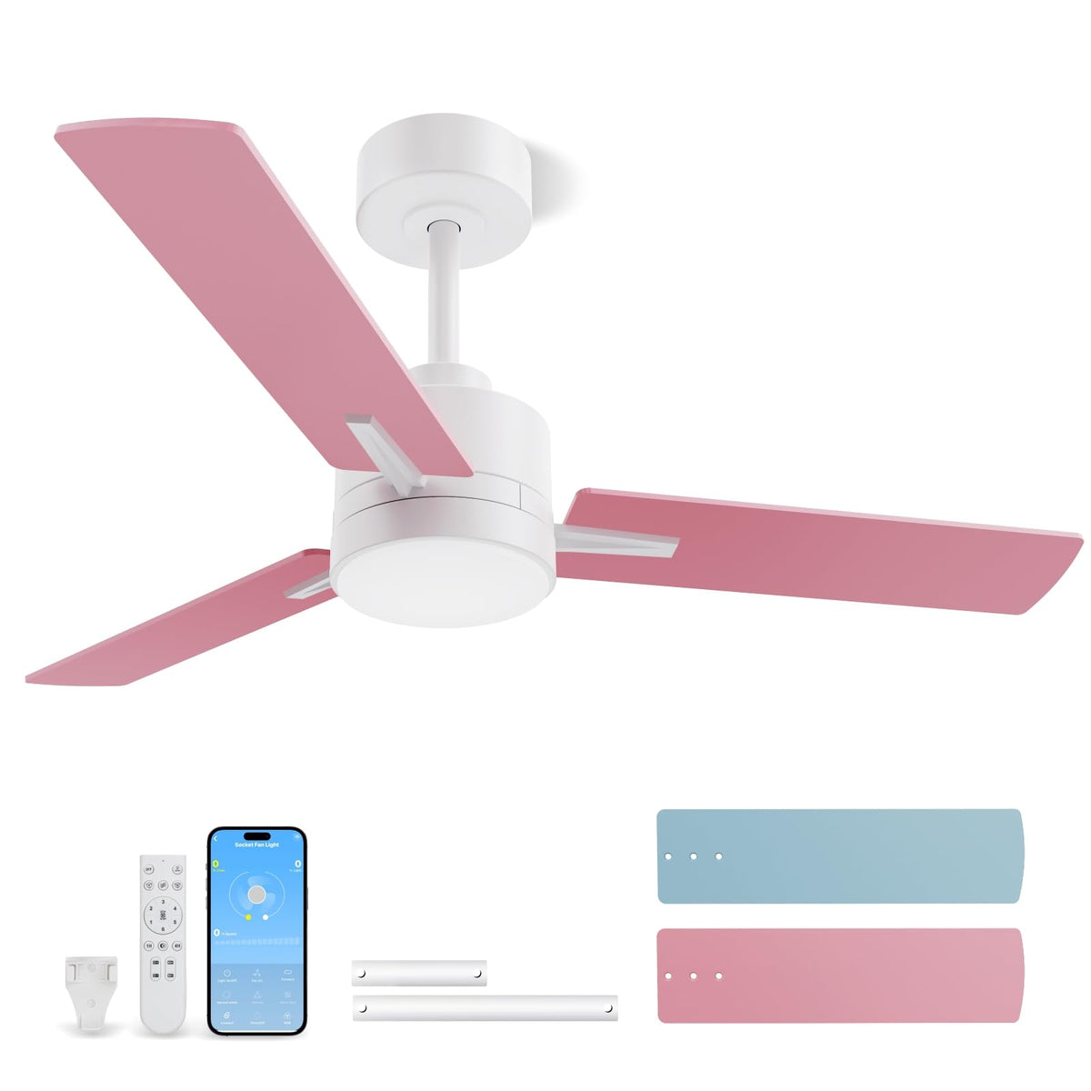 LANMEL Metal Ceiling Fan with Lights and Remote, 42 Inch, Gold & Black | Modern Low Profile Flush Mount, Reversible, 3CCT Dimmable, Quiet, LED, For Bedroom, Living Room, Indoor/Outdoor Patio Use