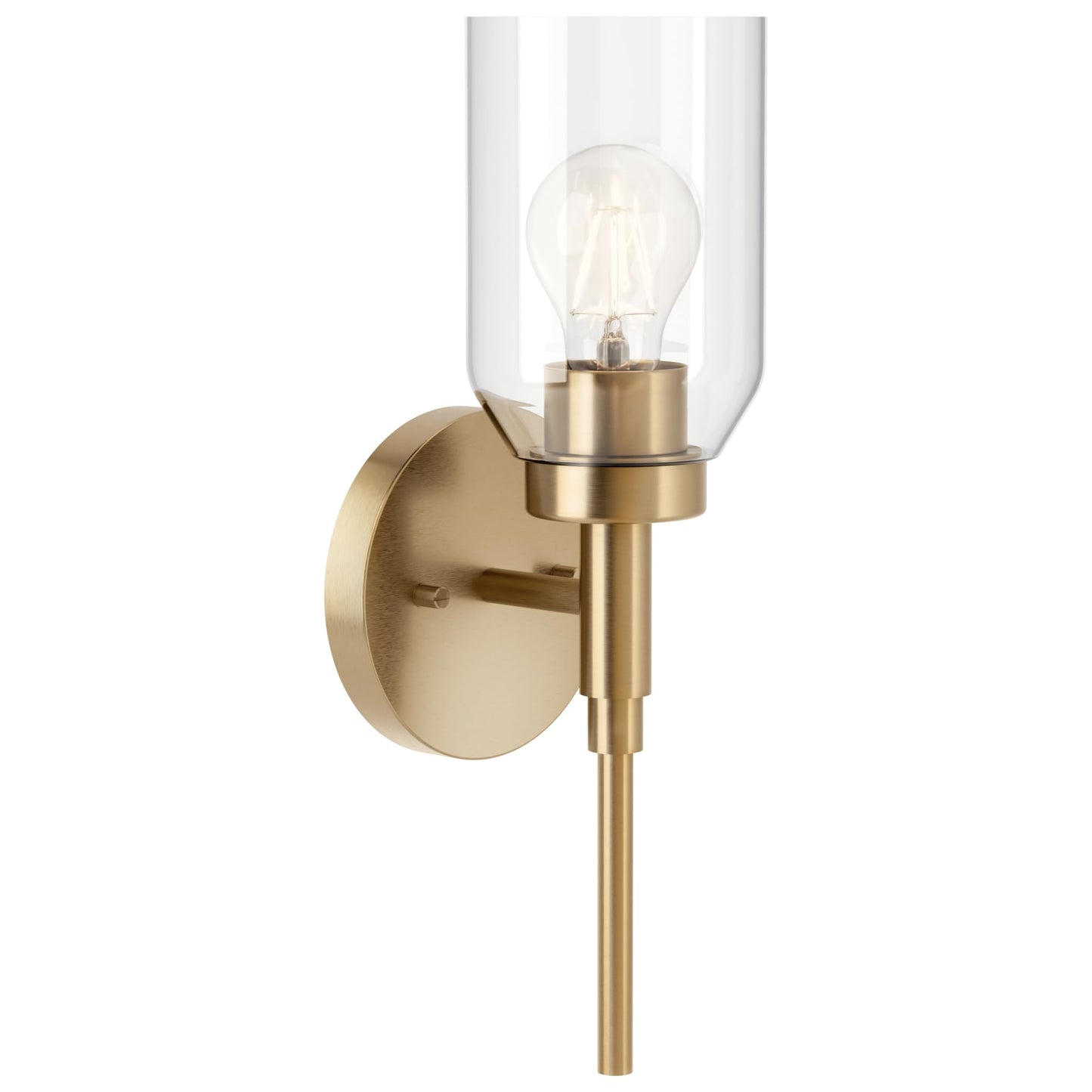 Kichler Madden 3-Light Bathroom Vanity Light, Champagne Bronze | Modern vanity light with clear glass for single bathroom mirrors (24" x 10.5"), 55185CPZ