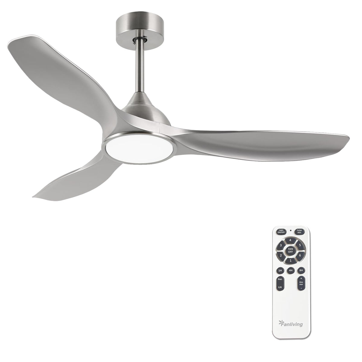 52 Inch High CFM Modern White Gold Ceiling Fan with Lights Remote Control | 6 Speed, Quiet DC Motor, 3 Blade Indoor Bedroom Living Room Ceiling Fan