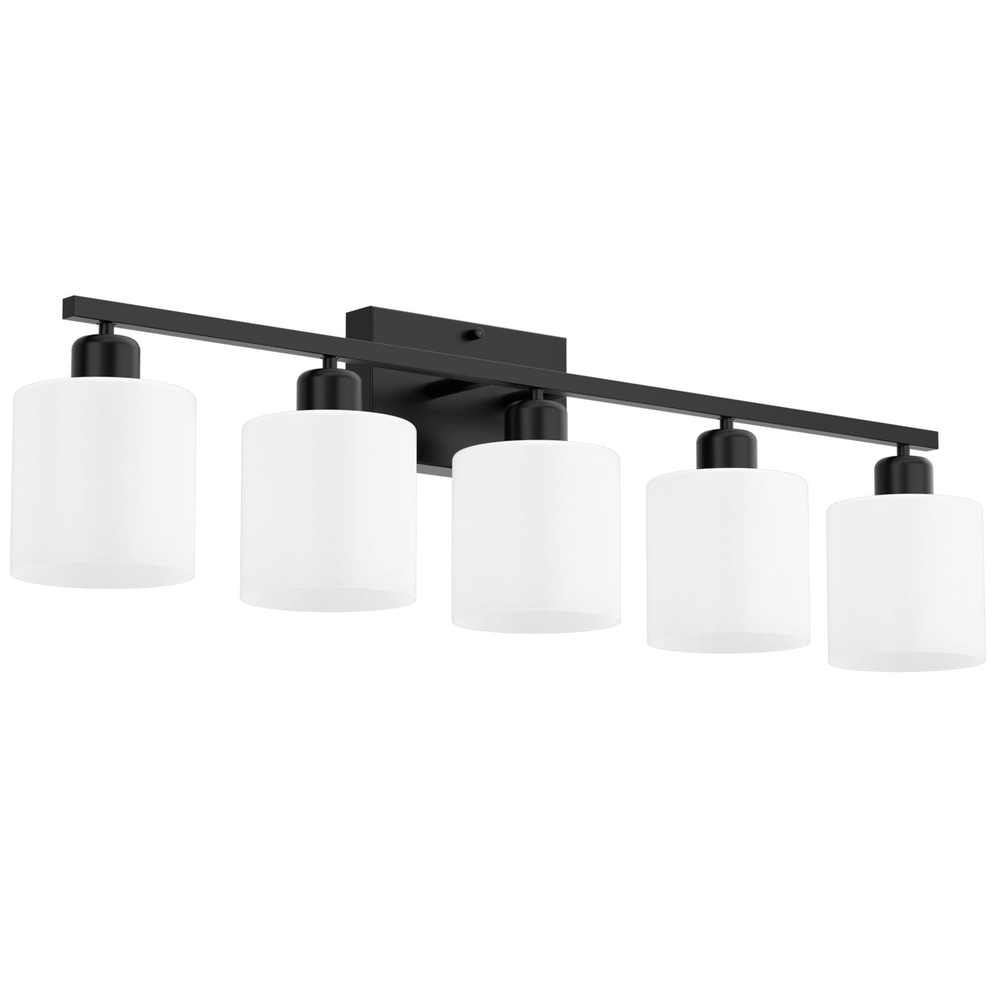 18 Inches Bathroom Light Fixtures Over Mirror Brushed Nickel | Anti-Rust 3-Light Vanity Lights Over Mirror, E26 Standard Socket, Milky White Glass Shades, Bulbs Not Included