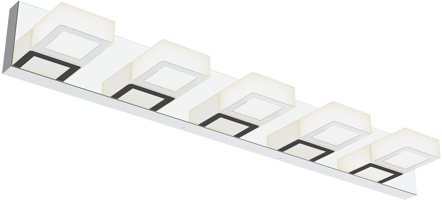 Ralbay LED Black 4 Lights Acrylic Lighting Fixtures Modern Matte Black Bathroom Vanity Lights