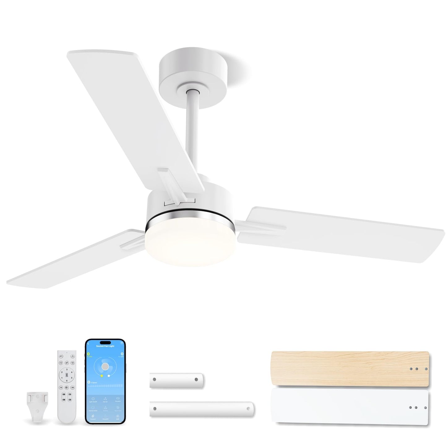LANMEL Metal Ceiling Fan with Lights and Remote, 42 Inch, Gold & Black | Modern Low Profile Flush Mount, Reversible, 3CCT Dimmable, Quiet, LED, For Bedroom, Living Room, Indoor/Outdoor Patio Use