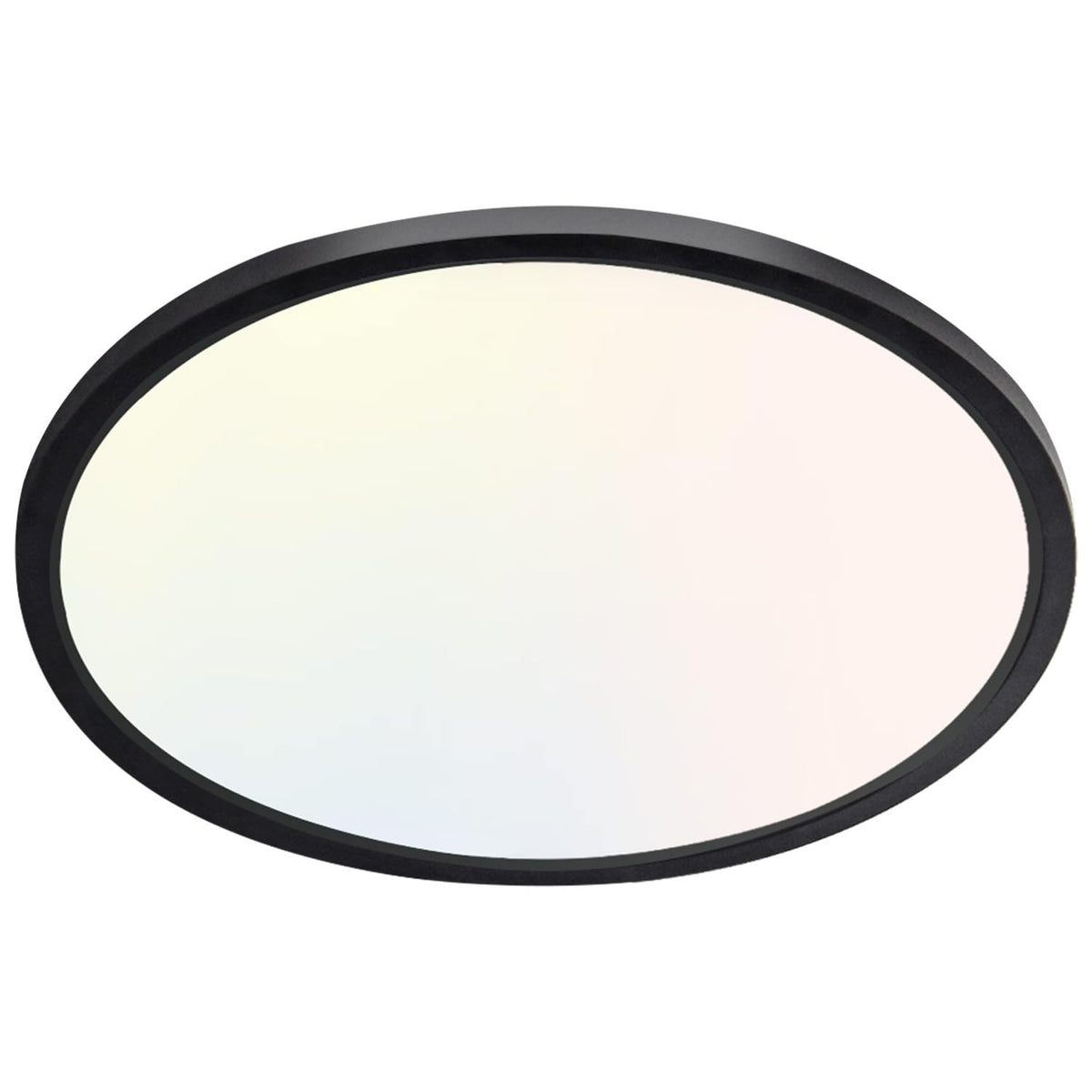 hykolity 12 Inch LED Round Flat Panel Light,3CCT,3000K/4000K/5000K | 24W Selectable CCT Edge-Lit Flush Mount Ceiling Light Fixture for Kitchen,Bedroom,Laundry and Closet Room,Black