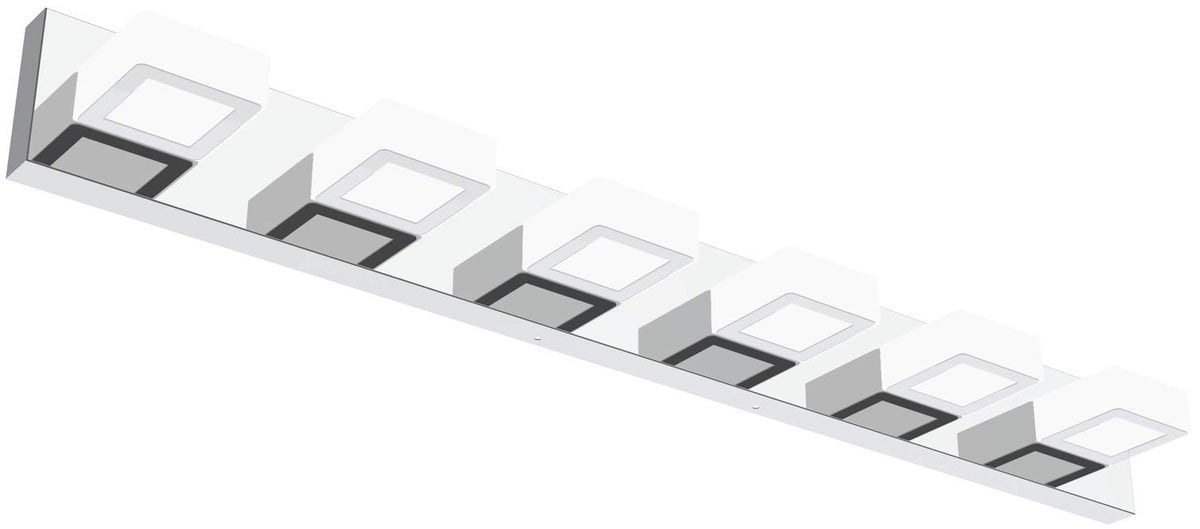 Ralbay LED Black 4 Lights Acrylic Lighting Fixtures Modern Matte Black Bathroom Vanity Lights