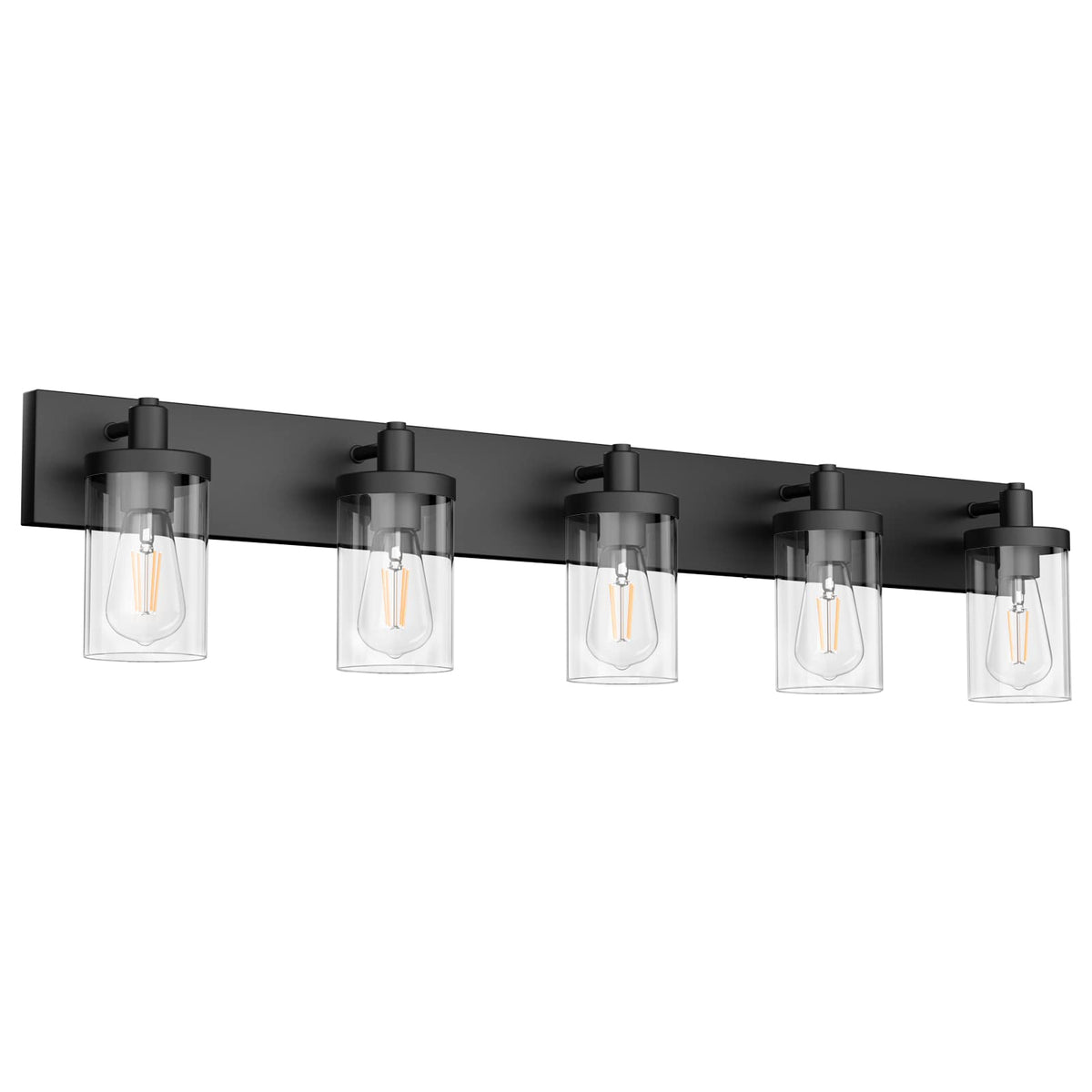 Aipsun Black Vanity Light for Bathroom 3 Light Farmhouse Bathroom Lights Fixtures Over Mirror with Clear Glass Shade(Exclude Bulb)