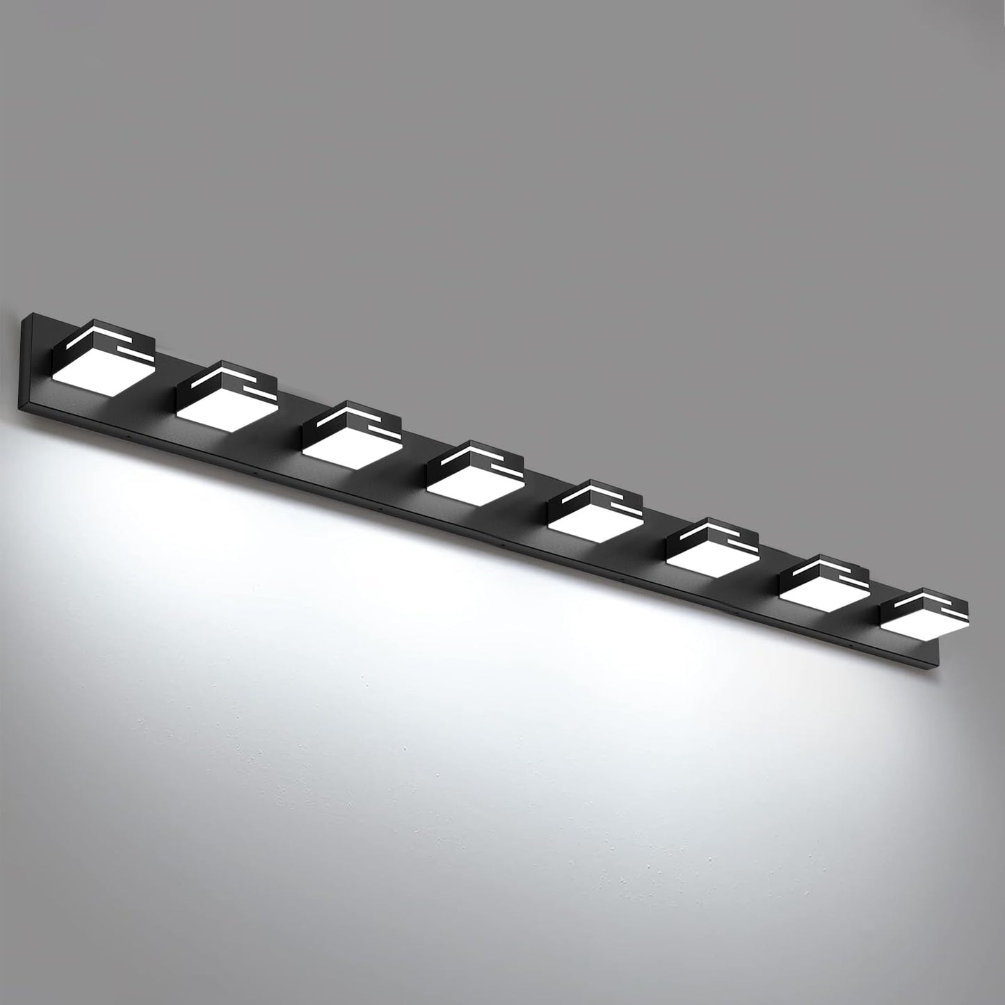 LED Modern Bathroom Vanity Light Fixtures, Dimmable Matte Black Vanity Lights for Bathroom Lighting Fixtures Over Mirror, with 360° Rotatable Acrylic Heads 4-Light 30-inch (Cool White 6000K)