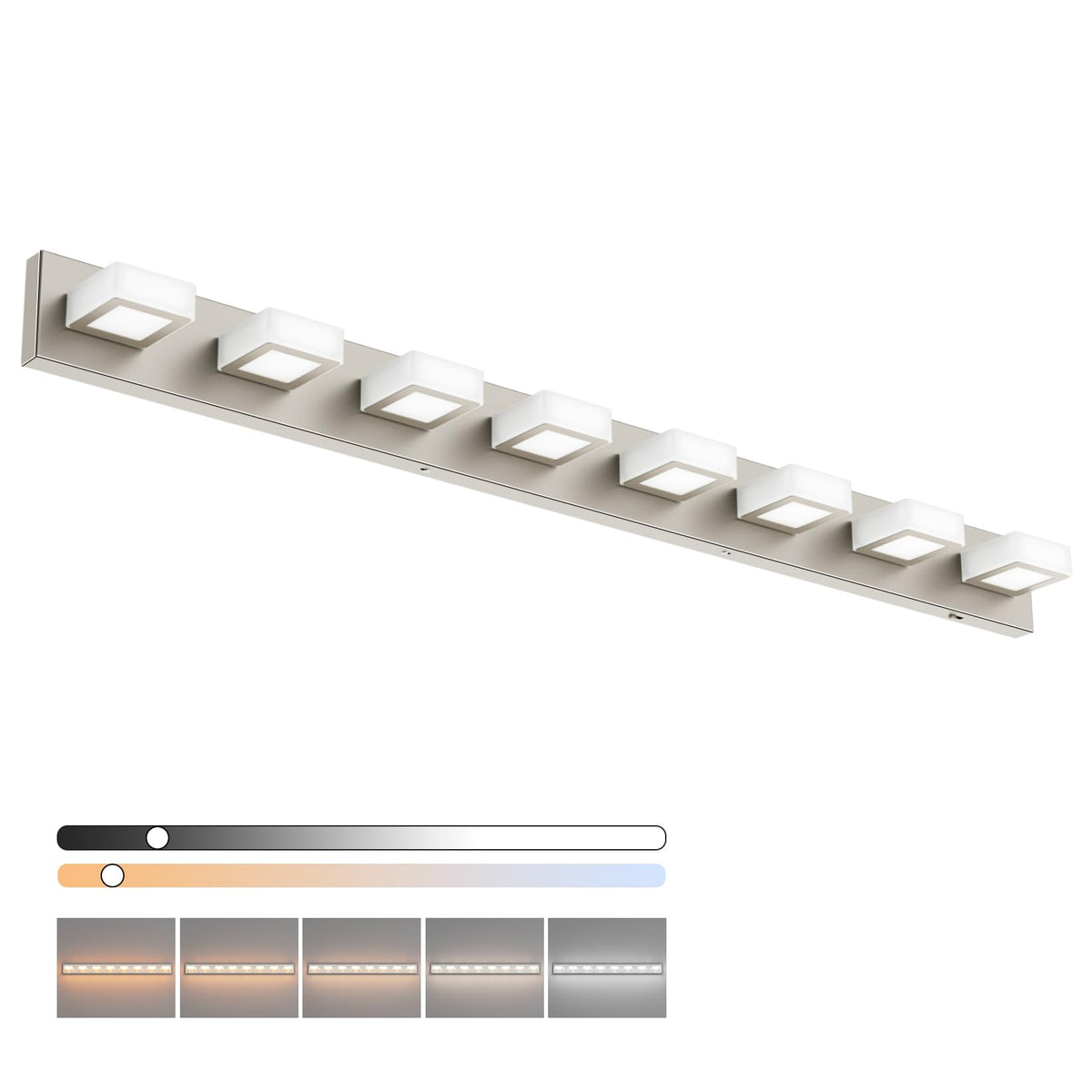 Ralbay LED Black 4 Lights Acrylic Lighting Fixtures Modern Matte Black Bathroom Vanity Lights