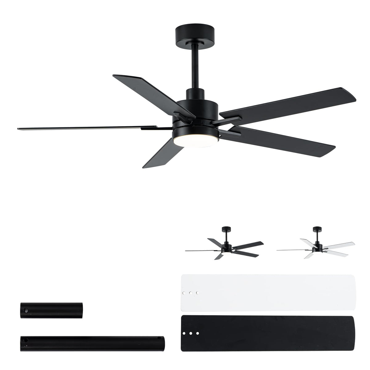 LANMEL Metal Ceiling Fan with Lights and Remote, 42 Inch, Gold & Black | Modern Low Profile Flush Mount, Reversible, 3CCT Dimmable, Quiet, LED, For Bedroom, Living Room, Indoor/Outdoor Patio Use