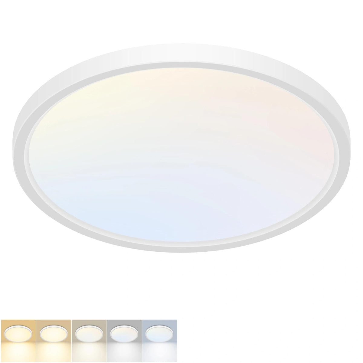 2Pack 12Inch LED Flush Mount Ceiling Light 5 Color Temperatures | 3000K/3500K/4000K/5000K/6500K 24W Black LED Ceiling Light Fixture for Bathroom Closet Kitchen Bedroom Hallway Porch Pantry