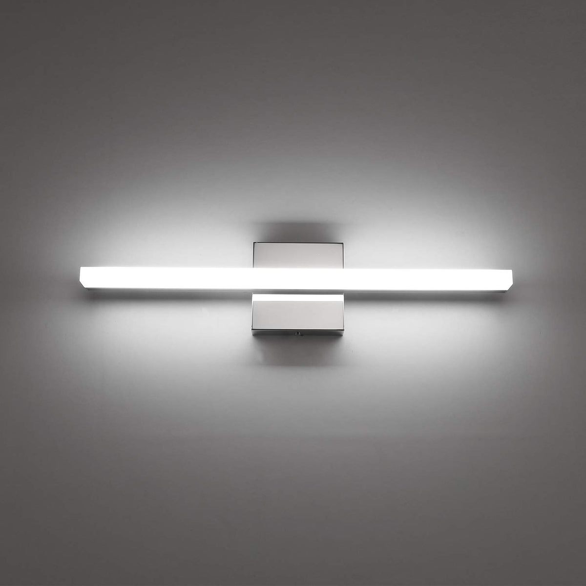 Bathroom Light Fixtures Over Mirror, Modern Bath Wall Lamp Chrome | Small 16 Inch, Gentle Lighting, Linear Lamp Bar for Vanity Restroom, Lámparas para Baño, IP44 Rustproof, 6000K Cool White