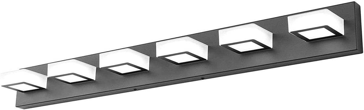 Ralbay LED Black 4 Lights Acrylic Lighting Fixtures Modern Matte Black Bathroom Vanity Lights