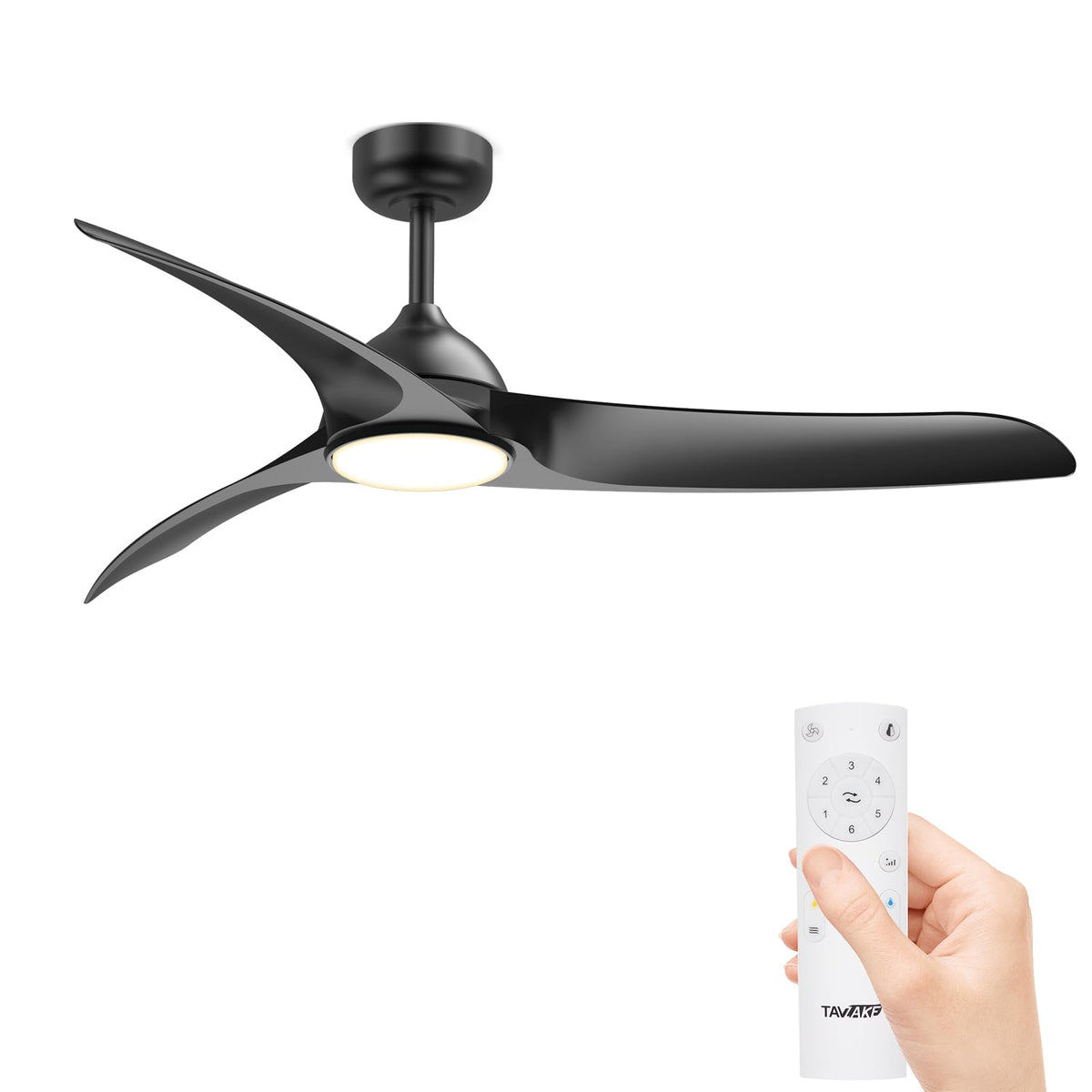 Ceiling Fans with Lights, 42 inch Low Profile Ceiling Fan with Light and Remote Control, Flush Mount, 3CCT, Dimmable, Quiet Reversible Motor, Modern Ceiling Fan for Bedroom Indoor/Outdoor Use