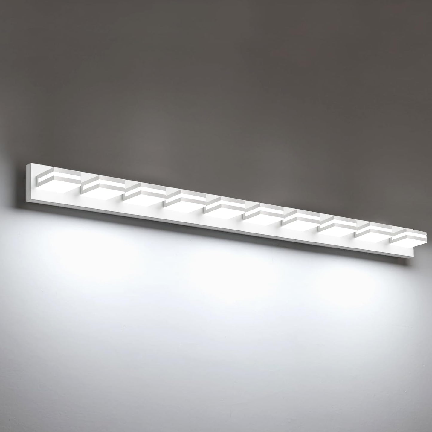 IZORRO LED Modern Bathroom Lights Fixtures(4-Light,Dimmable,360°Rotate),Matte Black Acrylic Wall Lighting,Vanity Lights for Bathroom Over Mirror - 6000k 24In （No Assembly Required）
