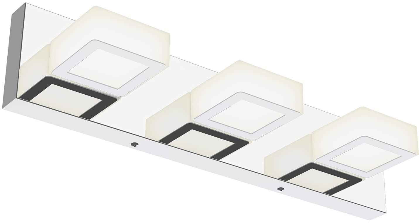 Ralbay LED Black 4 Lights Acrylic Lighting Fixtures Modern Matte Black Bathroom Vanity Lights