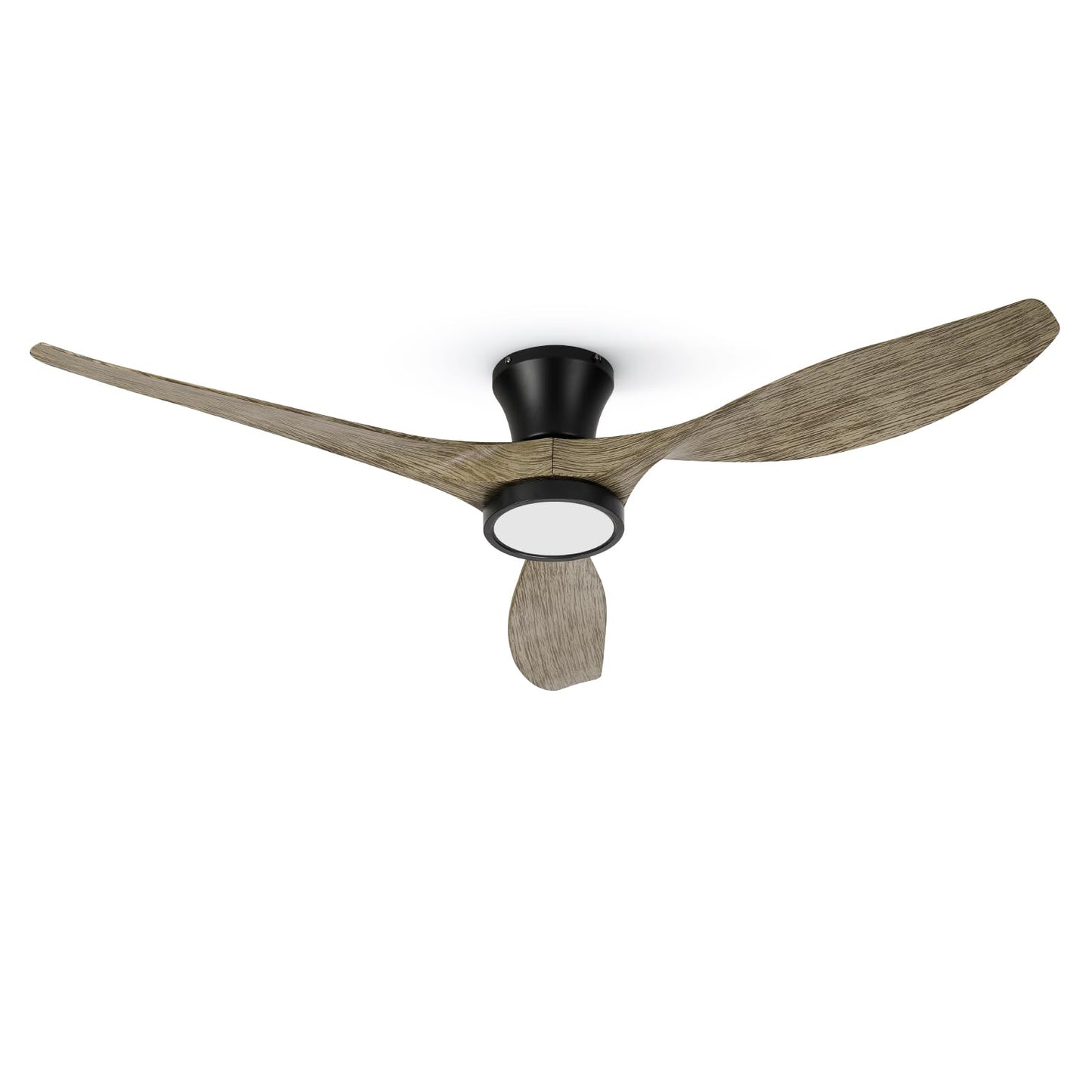TALOYA 52 inch Ceiling Fans with Lights and Remote Control White | Modern Low Profile,Flush Mount ,Quiet Reversible DC Motor,3 Blades, for Bedroom Patio Indoor Covered Outdoor Use