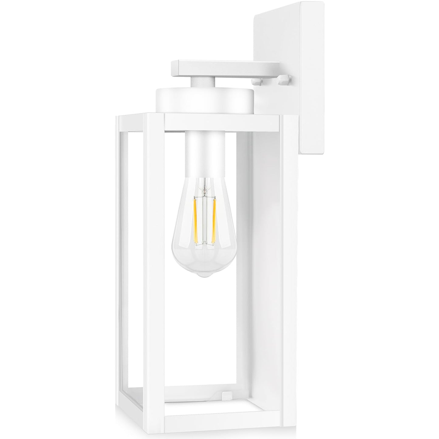Outdoor Wall Light Fixture, Modern Outside Porch Sconce, Black | Waterproof, Rust-Resistant, Durable Metal with Clear Glass, Standard E26 Socket, Easy to Install