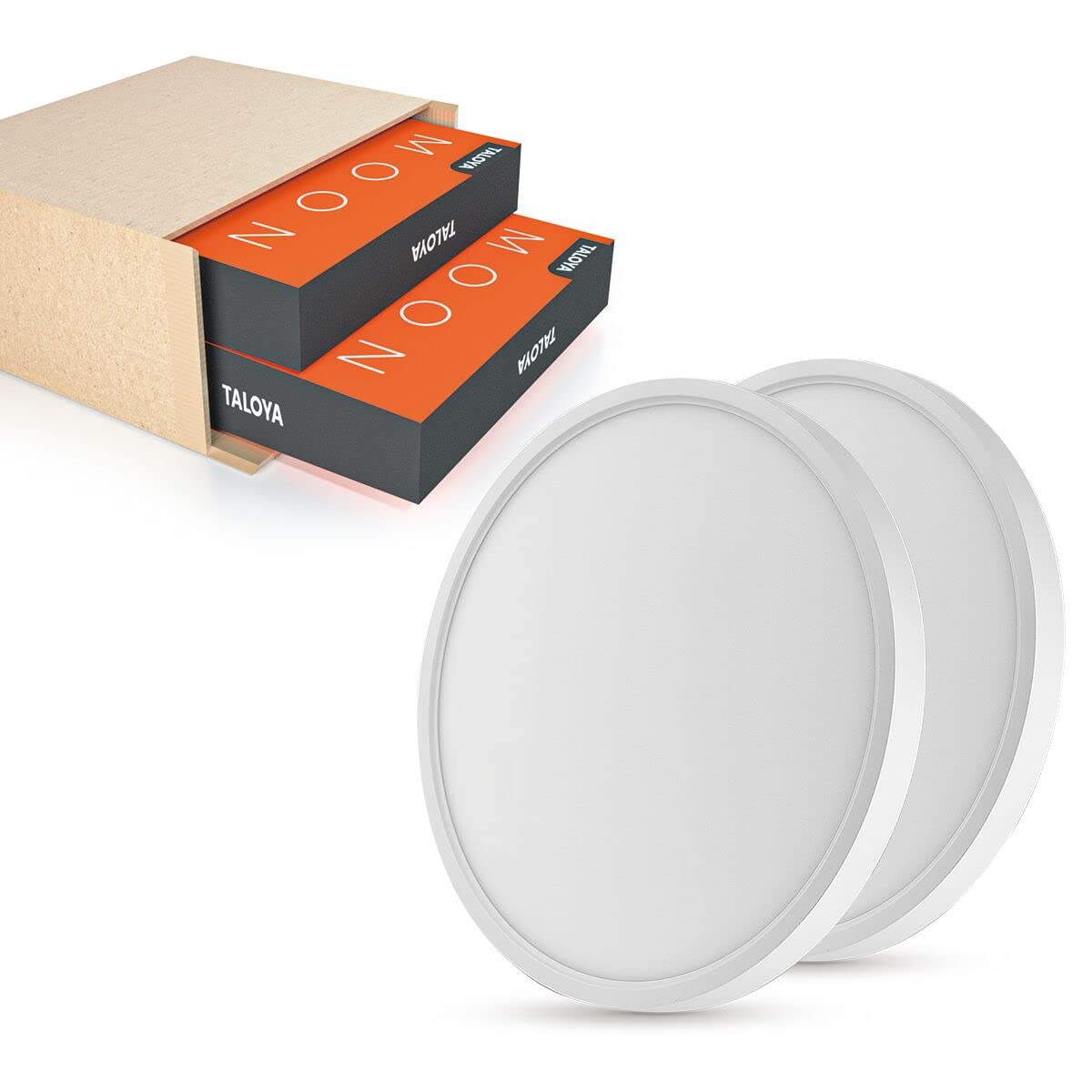 TALOYA 2 Pack 12 Inch LED Flush Mount Ceiling Light Fixture,20W 5CCT | Edge-Lit LED Ceiling Light Fixture for Bedroom,Kitchen,Laundry,Basement,Closet Room,3000K-6500K,100-240V Compatible,White