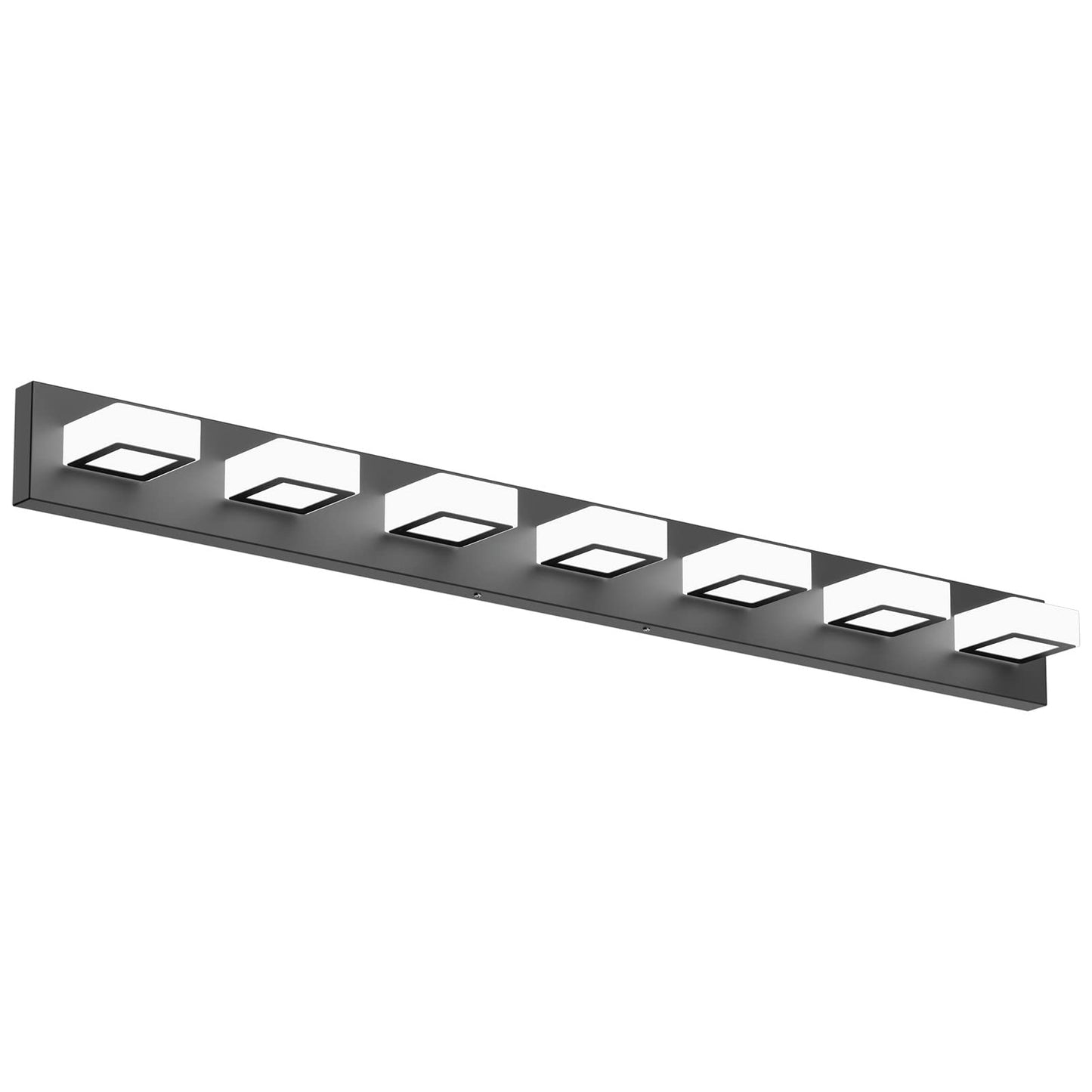 Ralbay LED Black 4 Lights Acrylic Lighting Fixtures Modern Matte Black Bathroom Vanity Lights