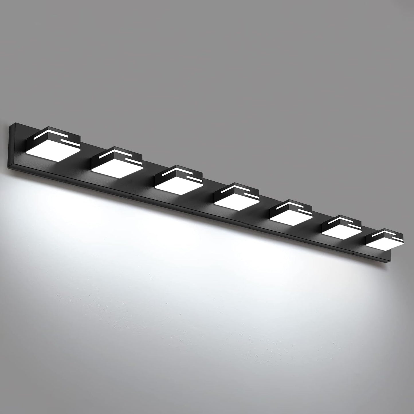 LED Modern Bathroom Vanity Light Fixtures, Dimmable Matte Black Vanity Lights for Bathroom Lighting Fixtures Over Mirror, with 360° Rotatable Acrylic Heads 4-Light 30-inch (Cool White 6000K)