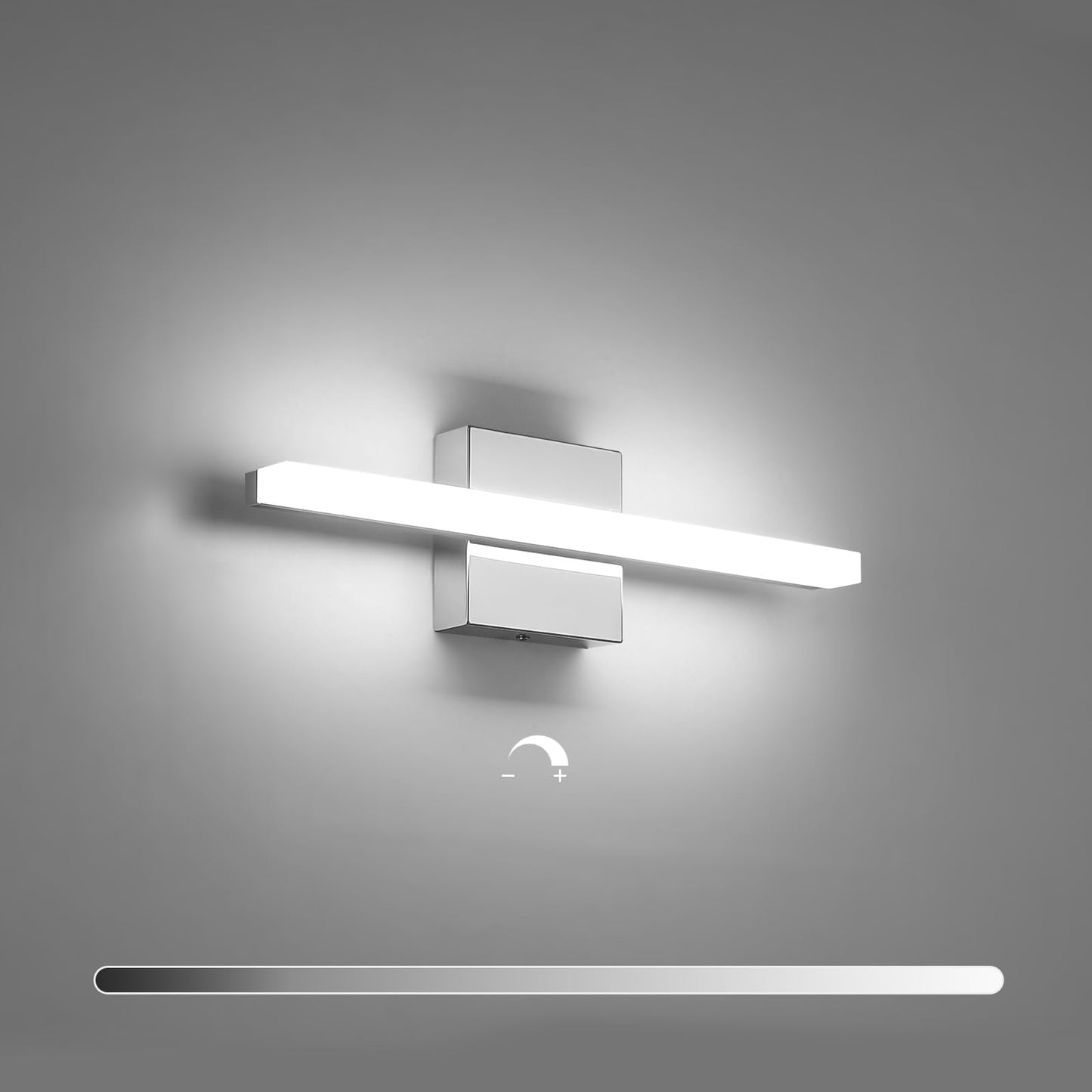 Bathroom Light Fixtures Over Mirror, Modern Bath Wall Lamp Chrome | Small 16 Inch, Gentle Lighting, Linear Lamp Bar for Vanity Restroom, Lámparas para Baño, IP44 Rustproof, 6000K Cool White