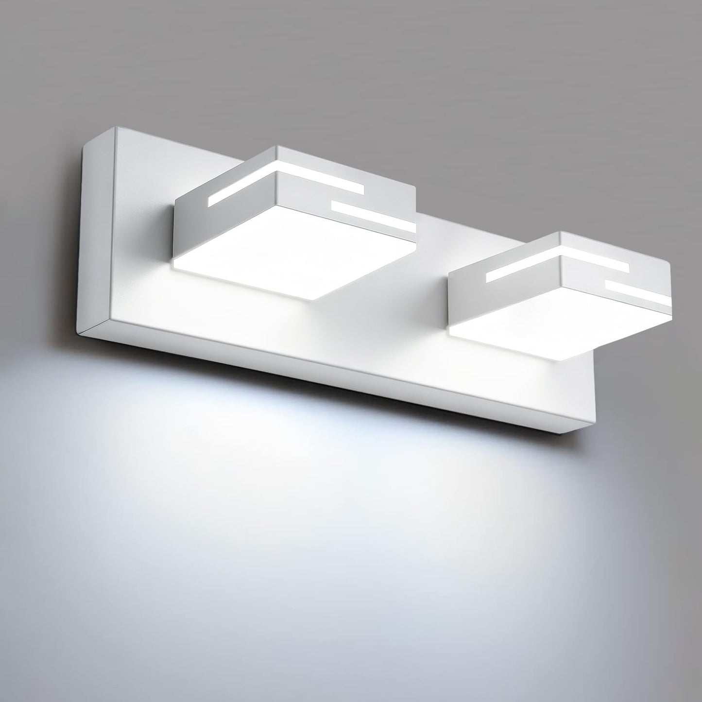 LED Modern Bathroom Vanity Light Fixtures, Dimmable Matte Black Vanity Lights for Bathroom Lighting Fixtures Over Mirror, with 360° Rotatable Acrylic Heads 4-Light 30-inch (Cool White 6000K)
