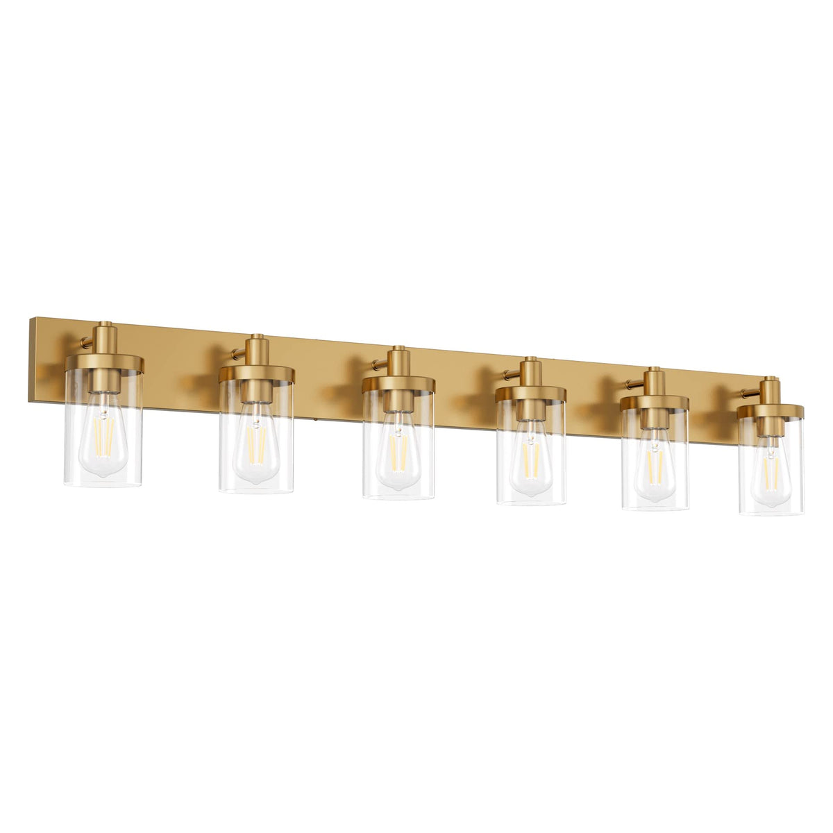Aipsun Black Vanity Light for Bathroom 3 Light Farmhouse Bathroom Lights Fixtures Over Mirror with Clear Glass Shade(Exclude Bulb)