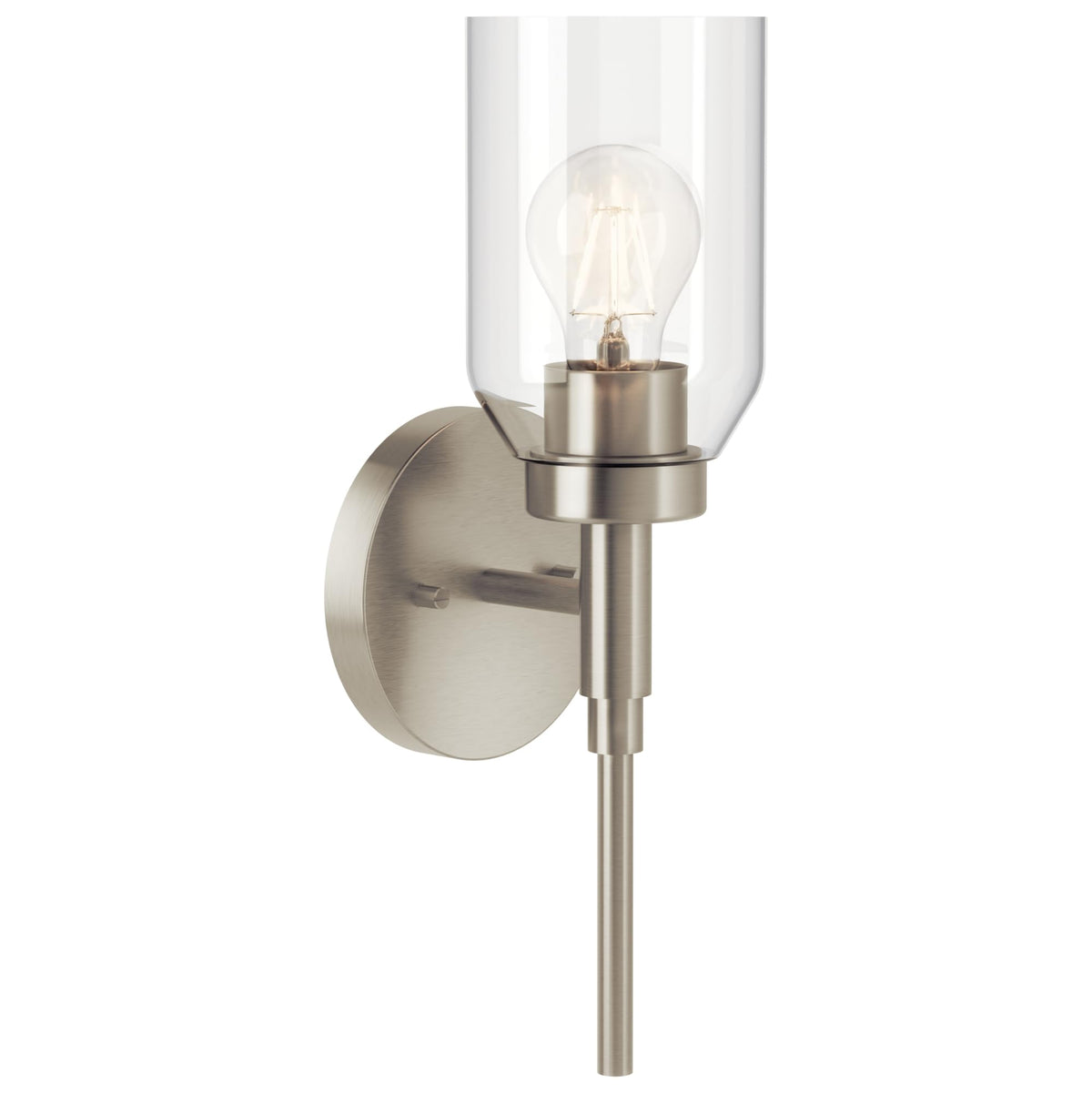 Kichler Madden 3-Light Bathroom Vanity Light, Champagne Bronze | Modern vanity light with clear glass for single bathroom mirrors (24" x 10.5"), 55185CPZ