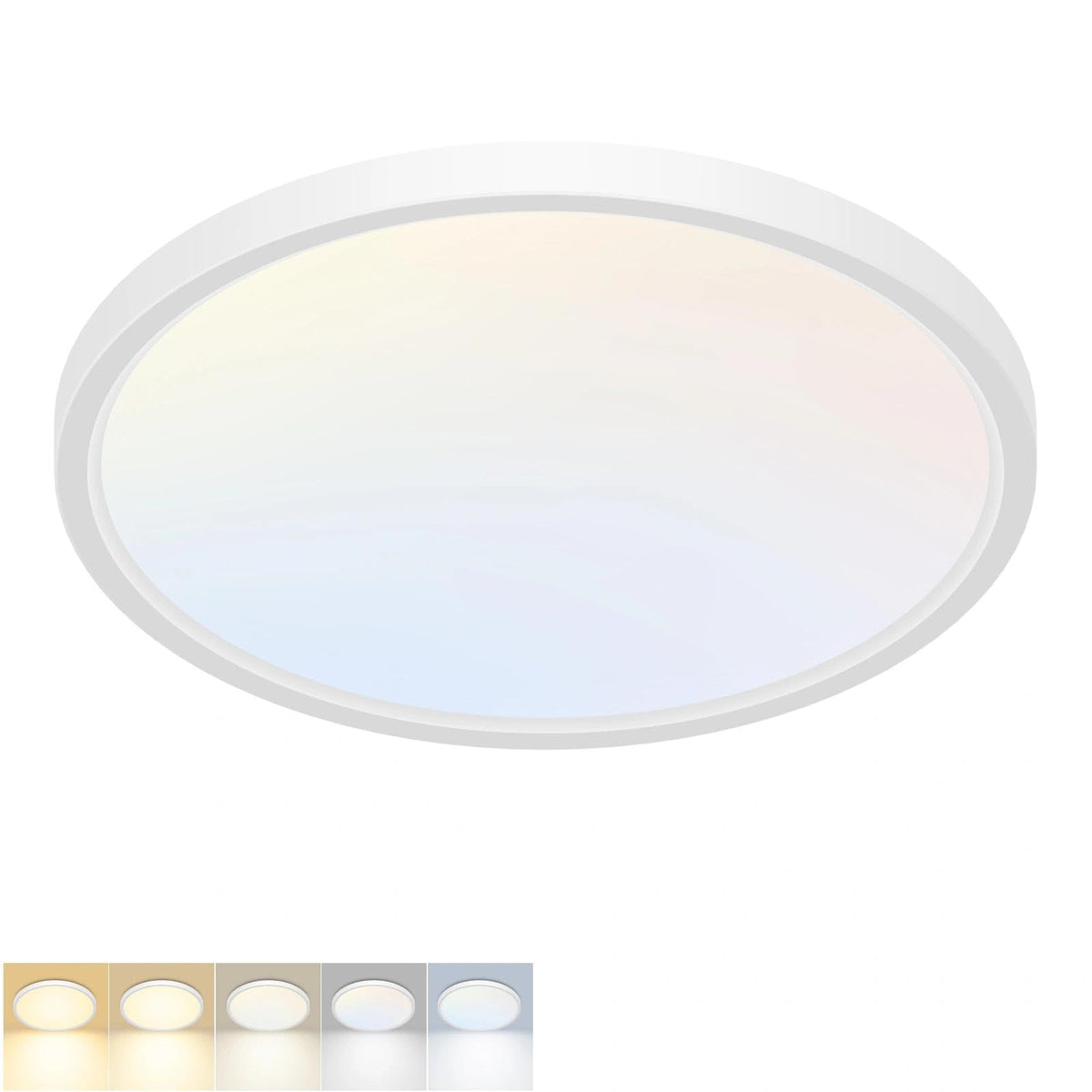 2Pack 12Inch LED Flush Mount Ceiling Light 5 Color Temperatures | 3000K/3500K/4000K/5000K/6500K 24W Black LED Ceiling Light Fixture for Bathroom Closet Kitchen Bedroom Hallway Porch Pantry