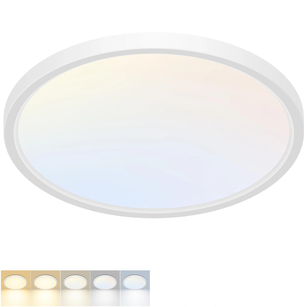2Pack 12Inch LED Flush Mount Ceiling Light 5 Color Temperatures | 3000K/3500K/4000K/5000K/6500K 24W Black LED Ceiling Light Fixture for Bathroom Closet Kitchen Bedroom Hallway Porch Pantry