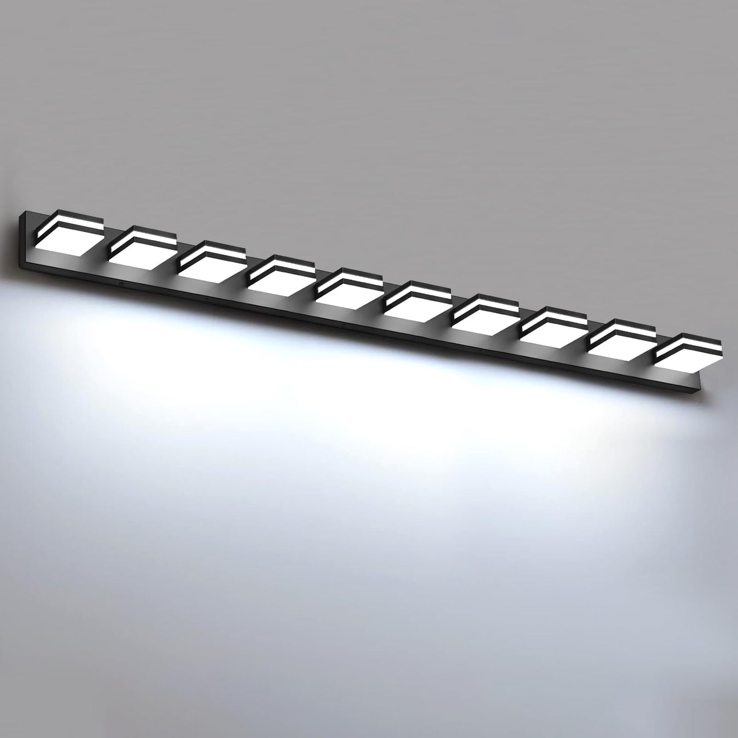 IZORRO LED Modern Bathroom Lights Fixtures(4-Light,Dimmable,360°Rotate),Matte Black Acrylic Wall Lighting,Vanity Lights for Bathroom Over Mirror - 6000k 24In （No Assembly Required）