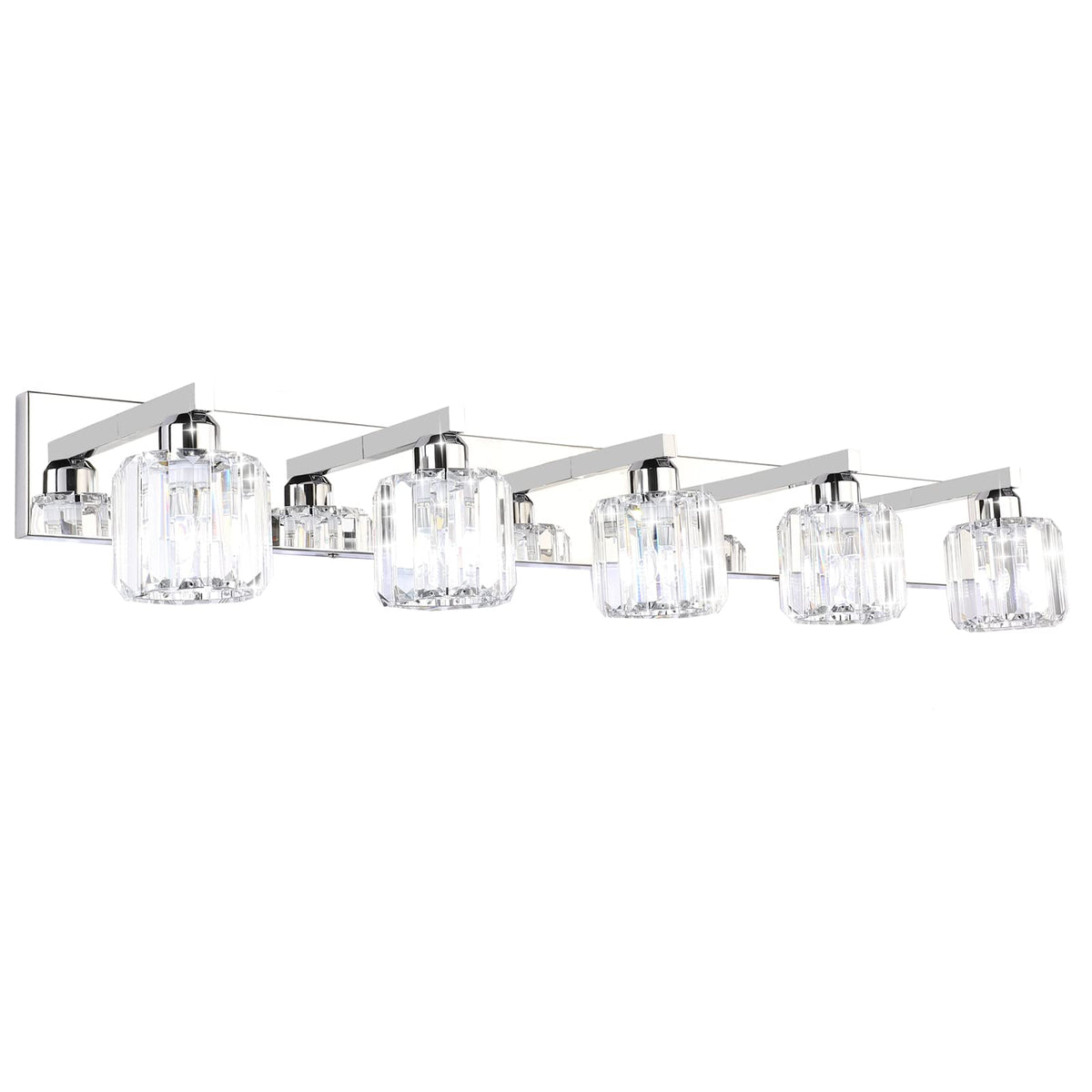 Aipsun Brushed Nickel Vanity Light Bathroom Lighting Fixtures 3 Light Crystal Modern Bathroom Vanity Light (Exclude Bulb)