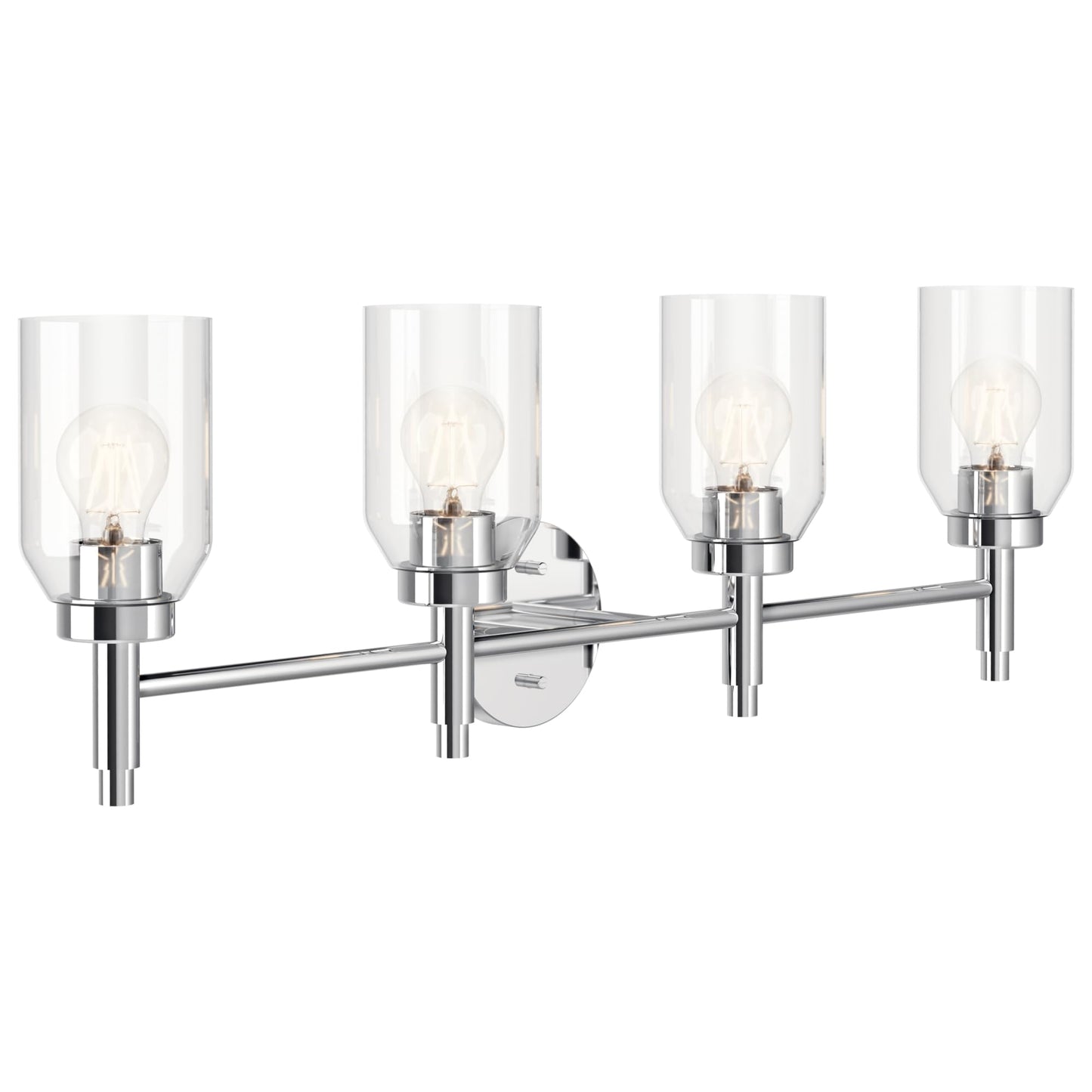 Kichler Madden 3-Light Bathroom Vanity Light, Champagne Bronze | Modern vanity light with clear glass for single bathroom mirrors (24" x 10.5"), 55185CPZ