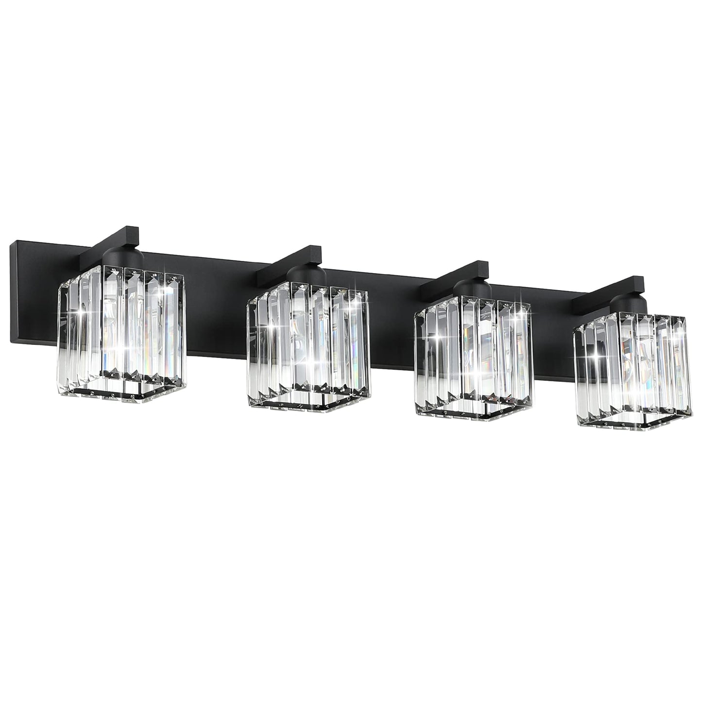 Aipsun Brushed Nickel Vanity Light Bathroom Lighting Fixtures 3 Light Crystal Modern Bathroom Vanity Light (Exclude Bulb)