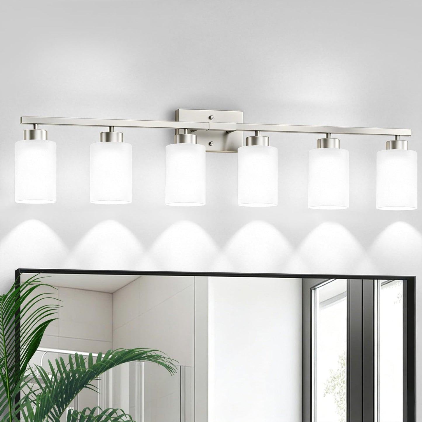 IZORRO Modern Bathroom Light Fixtures, 4 Light Black Vanity Lights, Bathroom Lighting Fixtures Over Mirror with Clear Glass for Living Room Cabinet Bedroom