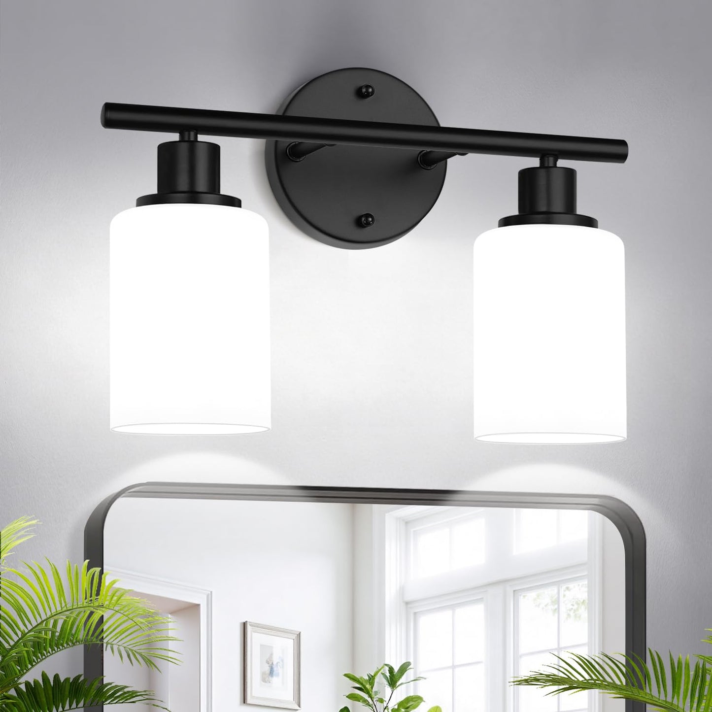 Zarbitta 3-Light Bathroom Light Fixtures, Brushed Nickel Vanity Light, Farmhouse Wall Lights with Clear Glass Shade, Bathroom Wall Lamp for Mirror Kitchen Bedroom Hallway Living Room Hallway Cabinet